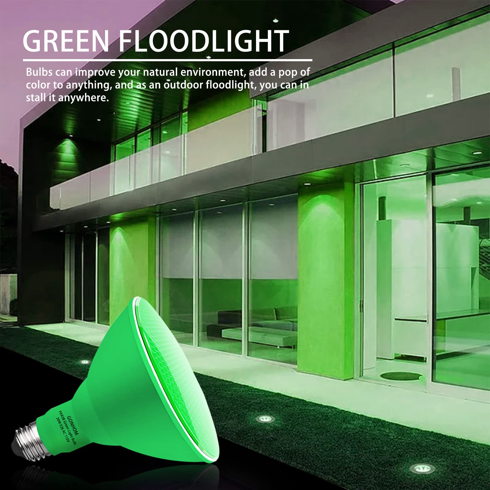 Gonhom 4 Pack A19 Led Orange Light Bulbs, 9W Equivalent For Halloween & Party Decoration