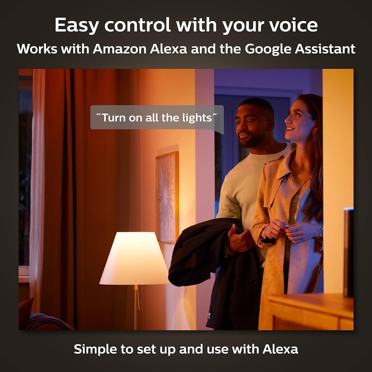 Philips Hue Smart 75W A19 LED Bulb - White and Color Ambiance Color - Changing Light - 6 Pack - 1100LM - E26 - Indoor - Control