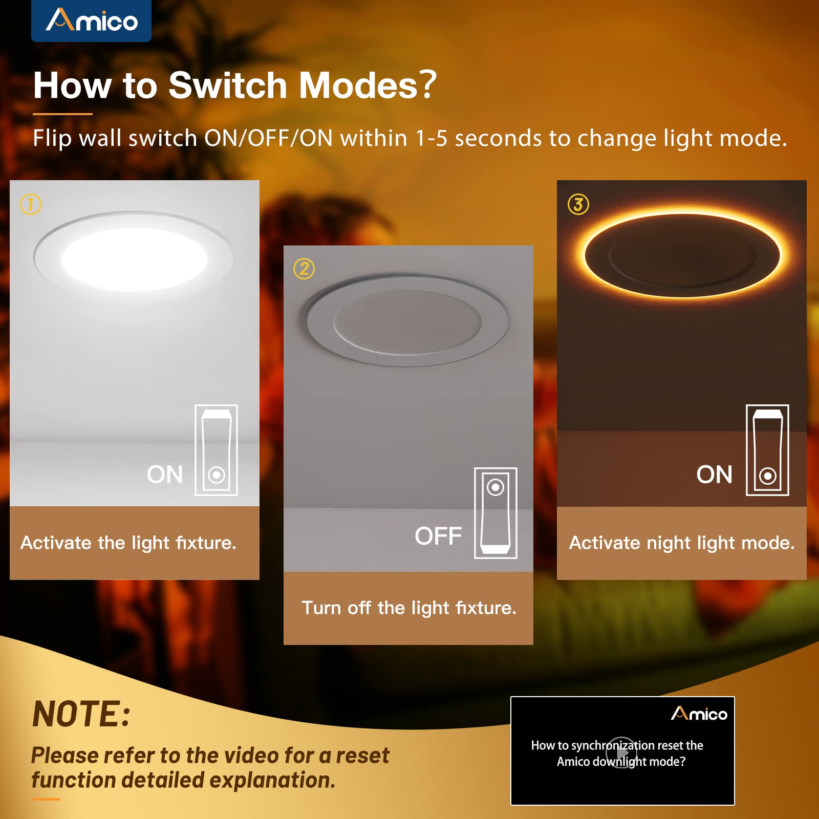 Amico 4 Pack 6 Inch LED Recessed Ceiling Light, 5CCT Dimmable, Ultra-Thin, 12W=110W, White, ETL&FCC Certified