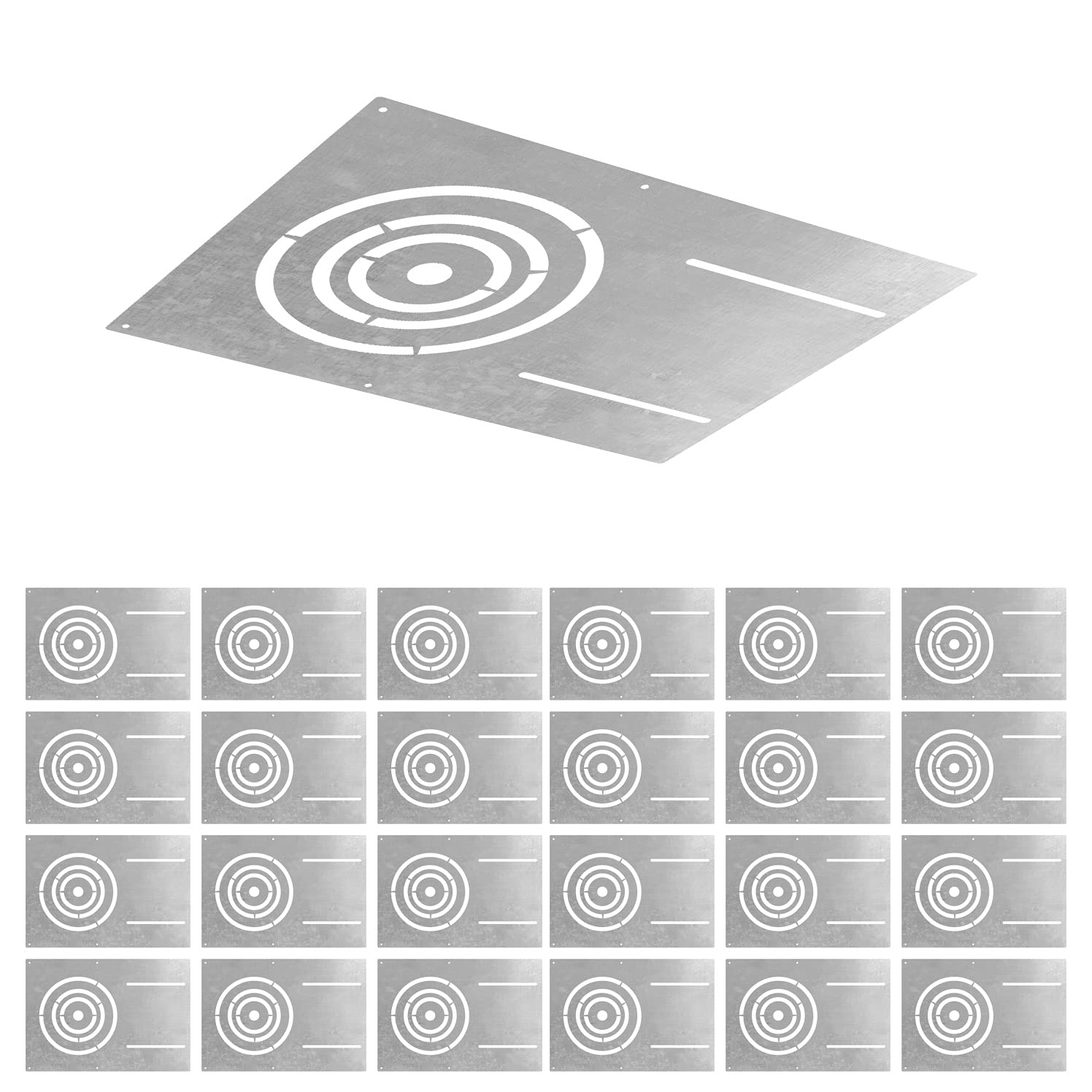 ASD 13 Inch New Construction Mounting Plate with Asymmetric Round Hole - 3/4/6 Inch Flat Steel Rough in Wafer Light Bracket, Sha