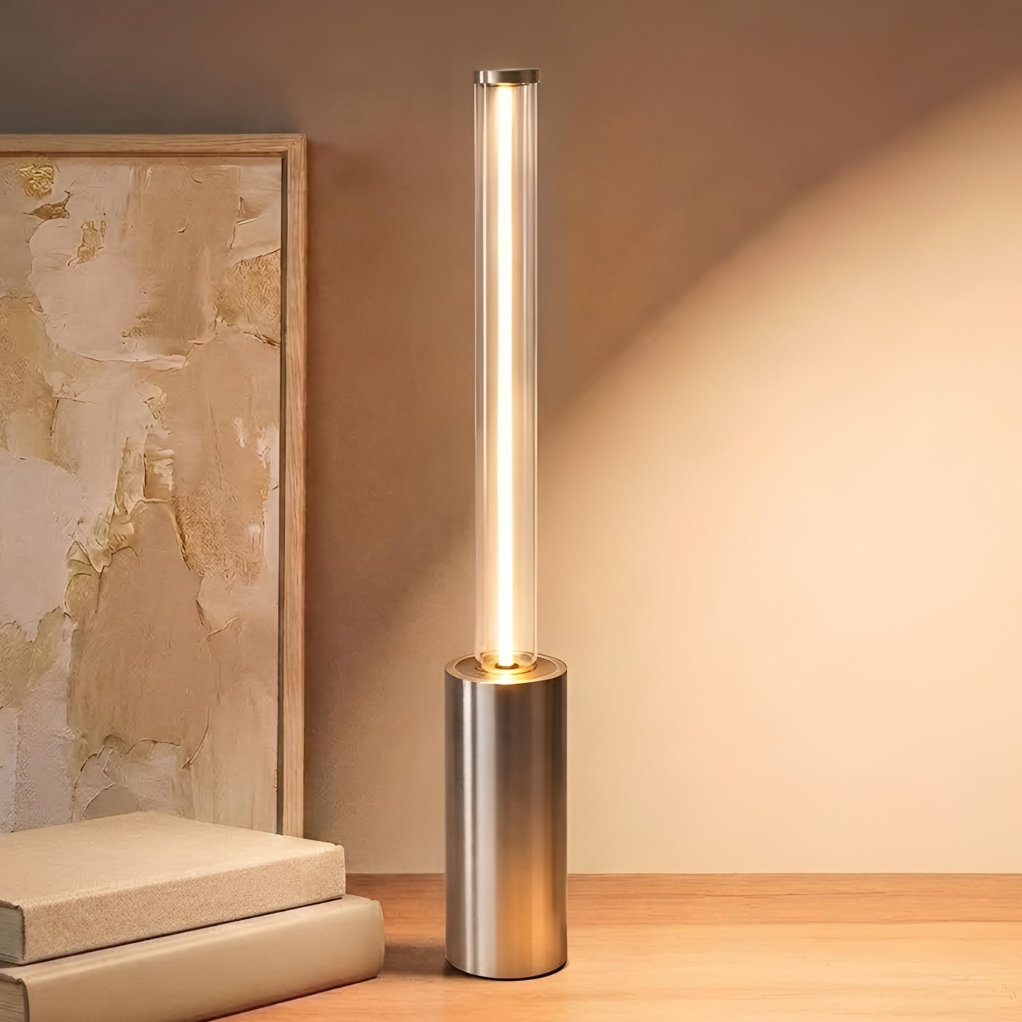 RETRIN Cordless Table Lamp Rechargeable, Silver Aluminum Touch LED Lamp, Dimmable 2200K Warm White, USB-C Charging, 3 Modes, for