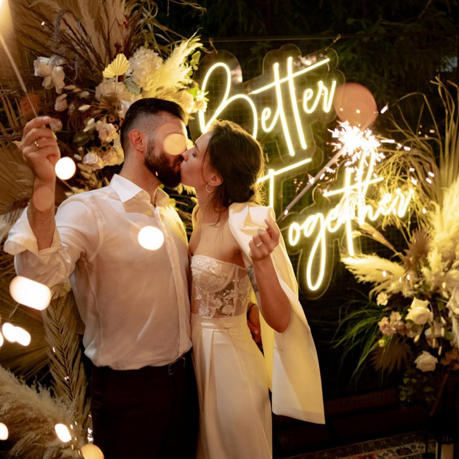 AIOMBVY Custom Neon Sign - Personalized LED Wall Decor, 8inx4in, Multi Color, Plastic for Weddings & Birthdays