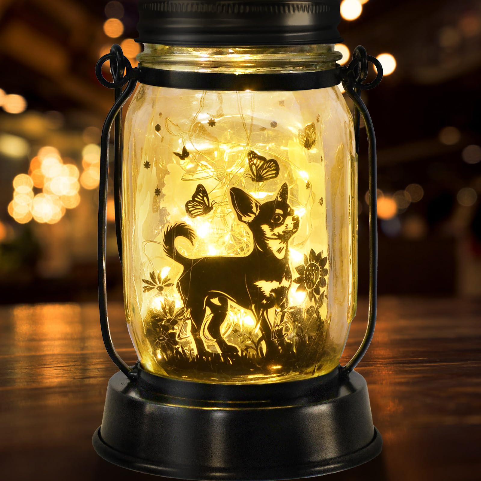 Chihuahua Gifts For Women/Men Chihuahua Solar Lanterns Dog Mom Birthday Dog Lovers Lantern Pet Loss Pet Memorial Lights Solar Ga