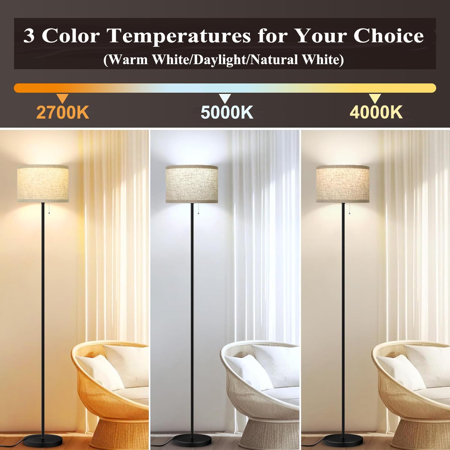 M MayJazz LED Light Bulb A19 3CCT Color Changing 9W 810LM, 4 Pack, Energy Saving