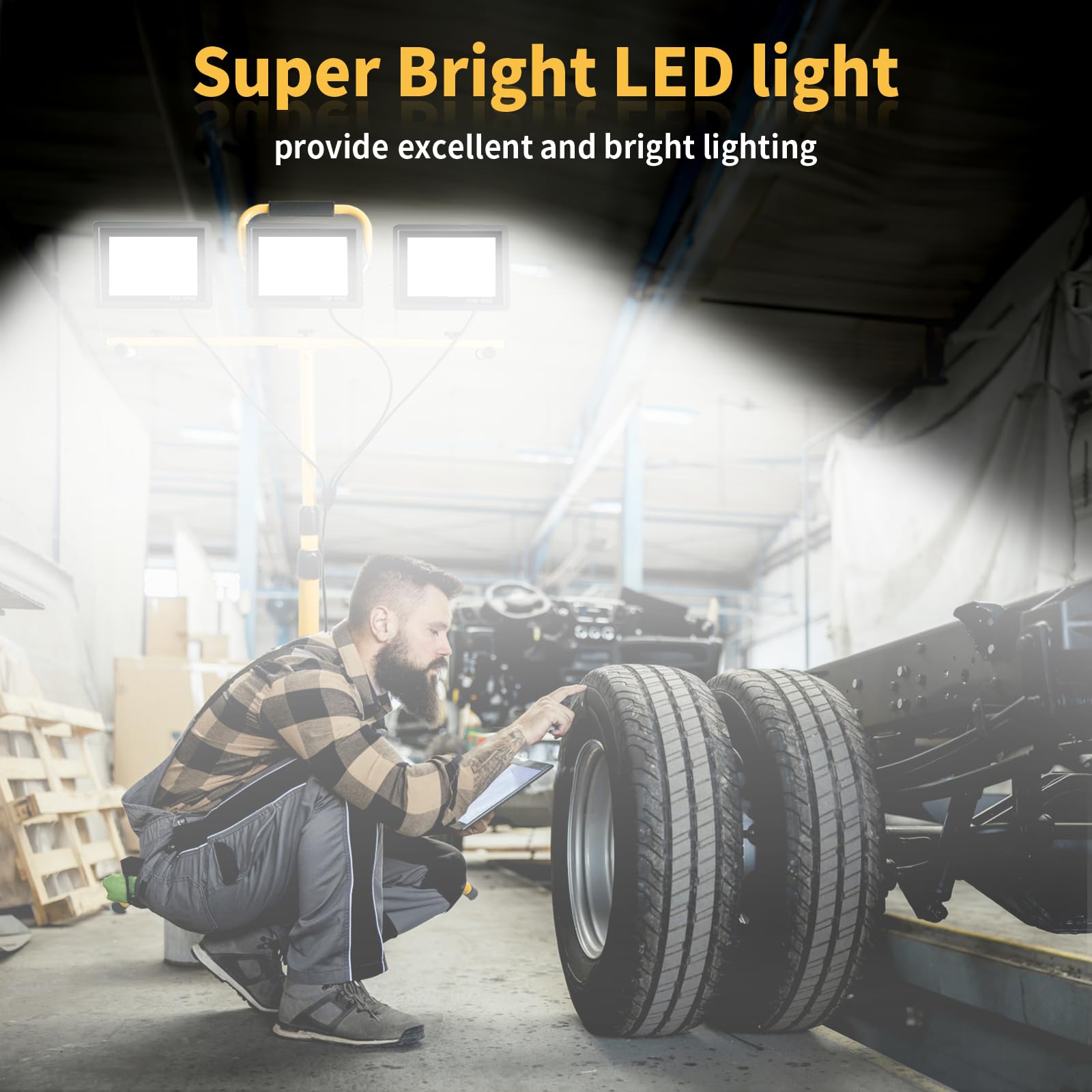 Jefedana Led Light Work Stand: 21000Lm Portable Lighting For Job Site  Construction & Garage Workshop