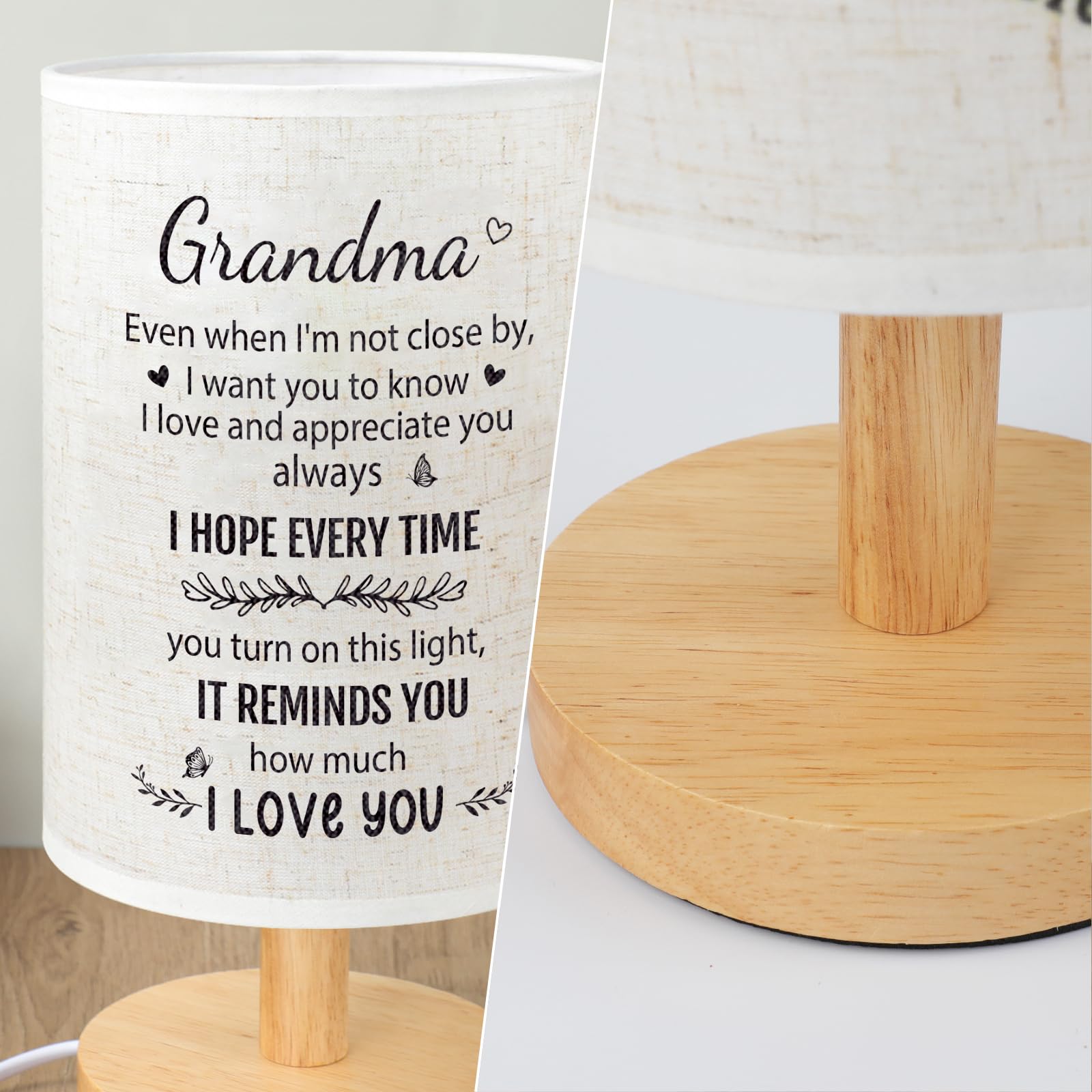 Souhoney Grandma Birthday Gifts, Mothers Day Grandmother Long Distance Gifts From Granddaughter, Grandmother Desk Bedside Lamp H