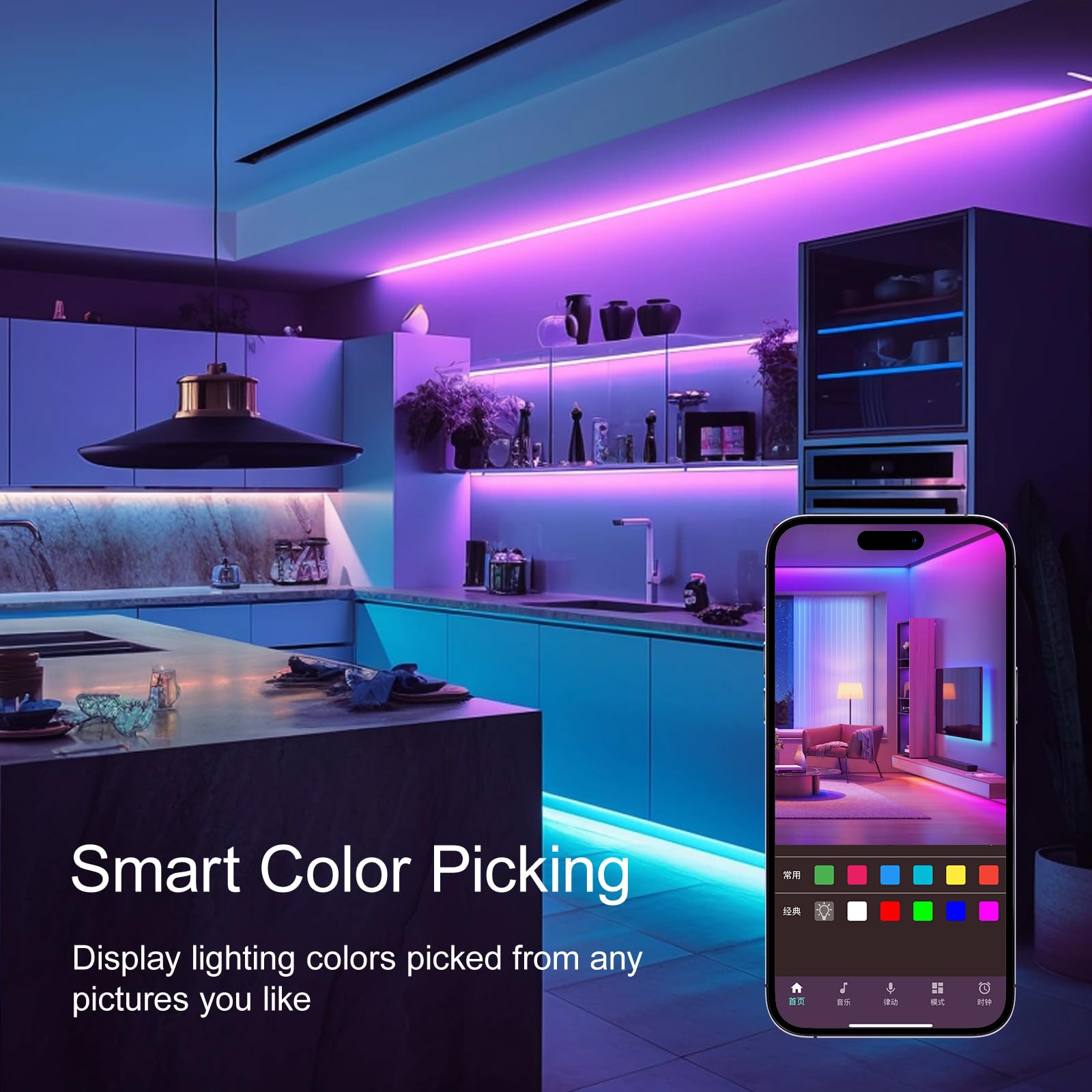 Hbowmdjia 150 Ft Led Strip Lights For Bedroom (2 Rolls 75 Ft) With Remote And Application Controlled Smart Led Lights, Music Syn