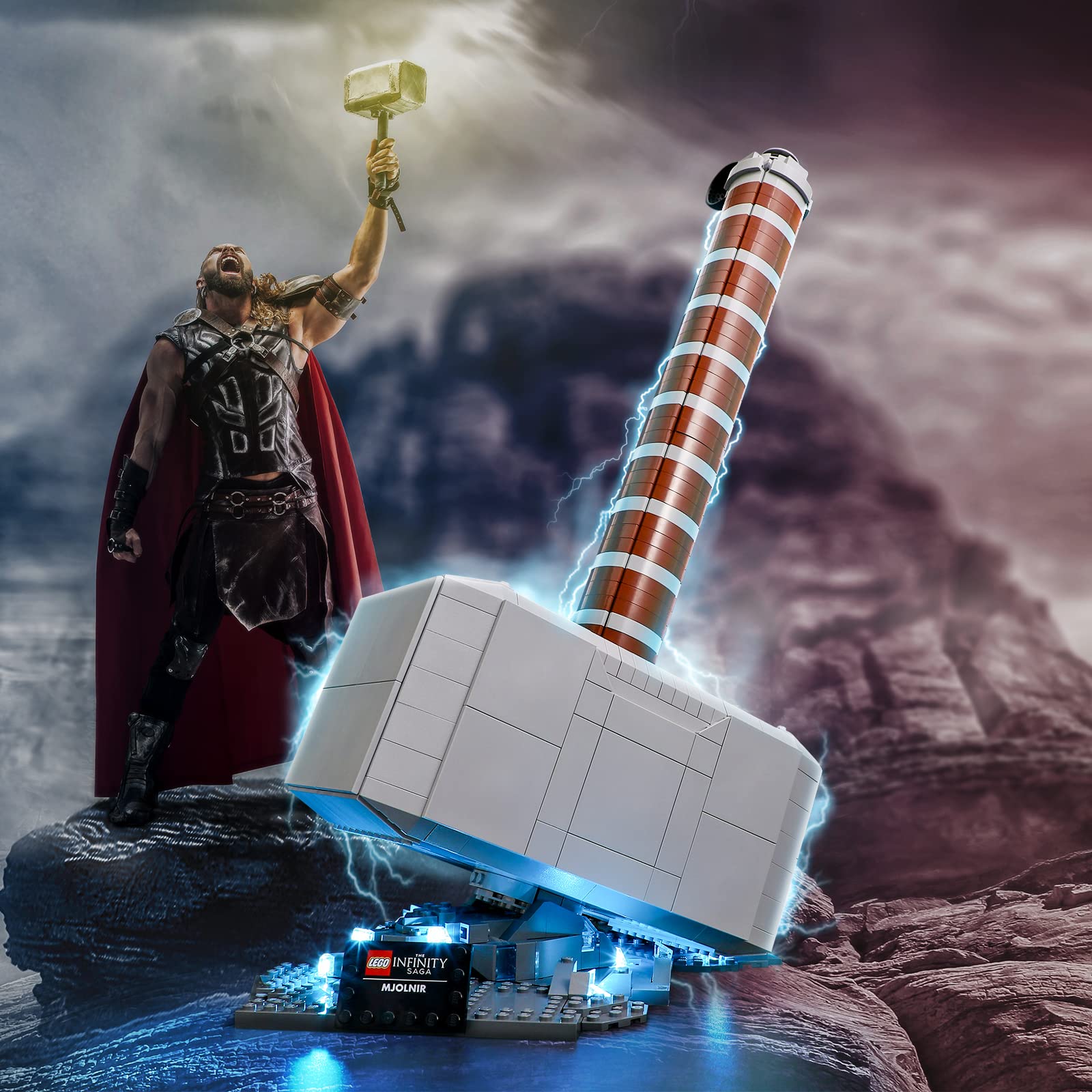 LIGHTAILING Led Light for Lego Marvel Thors Hammer Model - Silver - 4.72 x 6.5 x 1.57 inches - Model LGK497