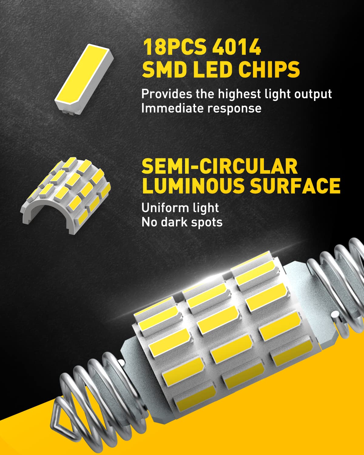 Auxito De3175 6418 Led Bulbs 3175 6411 Bulb White 6500K 4014 Chipsets 31Mm 36Mm Festoon Bulb Bright Led Replace For Car Interior