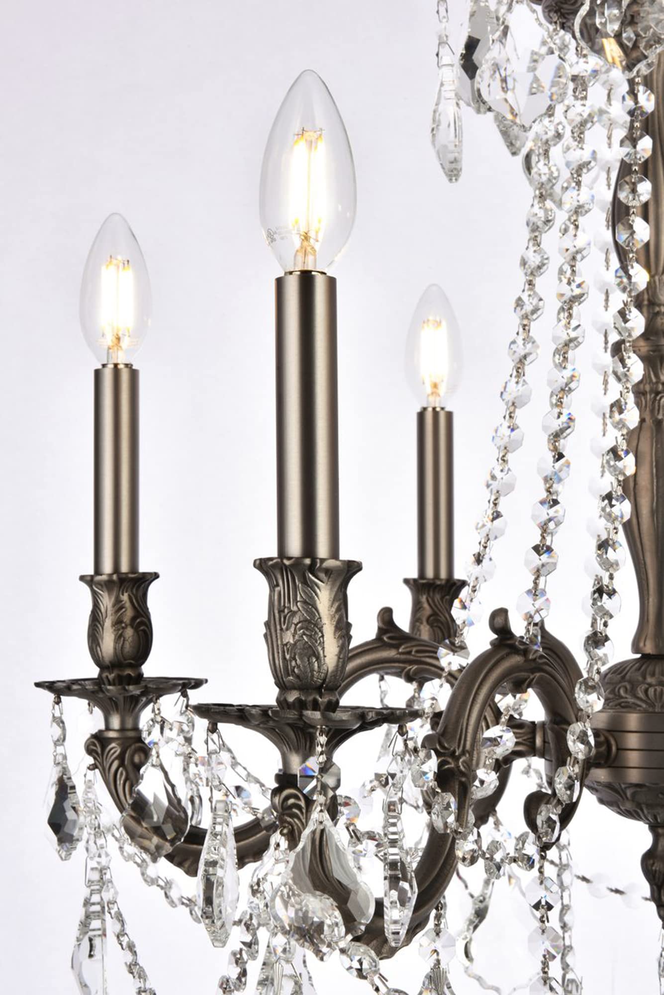 Elegant Lighting Royal Cut Crystal Chandelier, 23in x 26in, Silver, Model 9206D23PW/RC, Metal