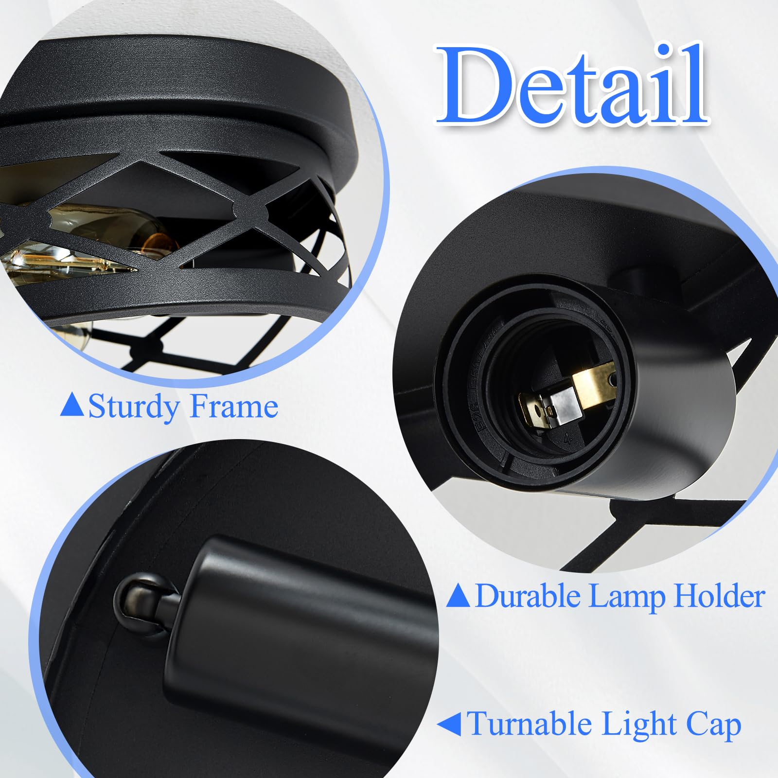 Skejao Flush Mount Ceiling Light Fixture, 3-Light Ceiling Light Fixture For Hallway, Black Hallway Light Fixtures Ceiling,Light