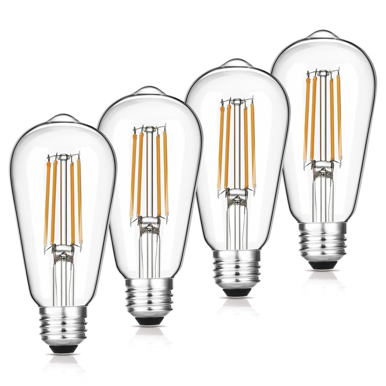 Gozelux Vintage Led Edison Bulbs, 6W, Equivalent 60W, Dimmable, High Brightness Warm White 2700K, St58 Antique Led Filament Bulb