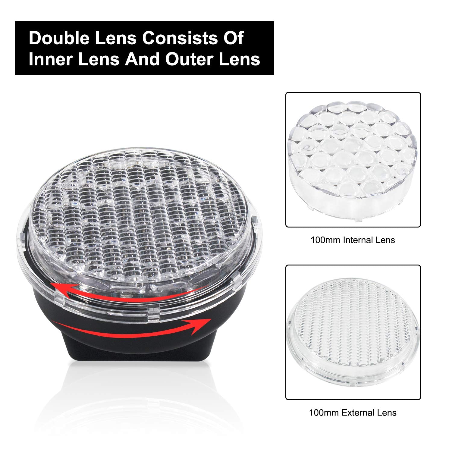 BBMI 100mm Traffic Light, DC9-36V Red/Green Signal, IP65 Waterproof, Polycarbonate Housing, Model 50866, Black