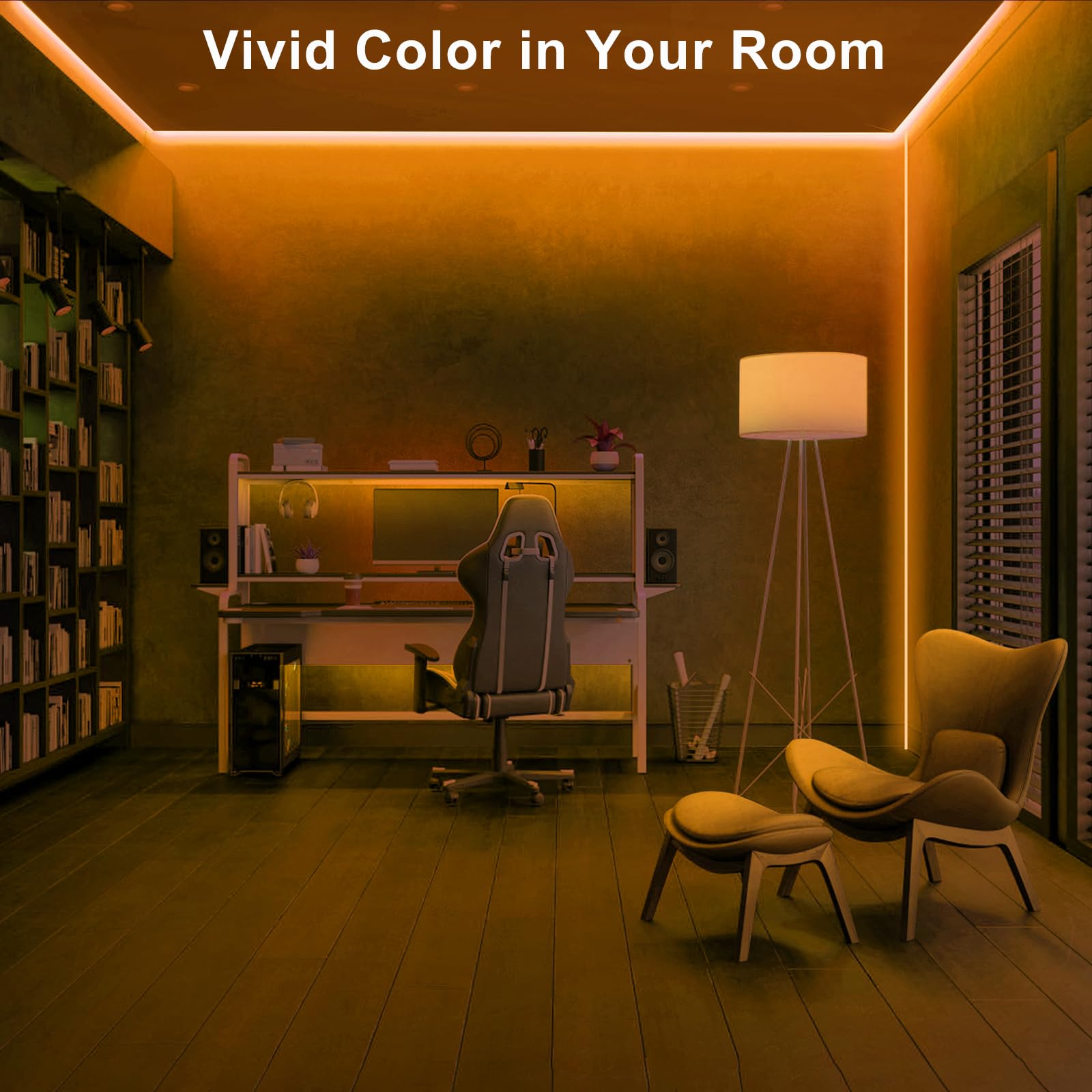 Tatazone 32.8ft COB LED Strip Lights, 1800K Dimmable with RF Remote, Indoor Amber Adhesive Lighting for Cabinet & Room