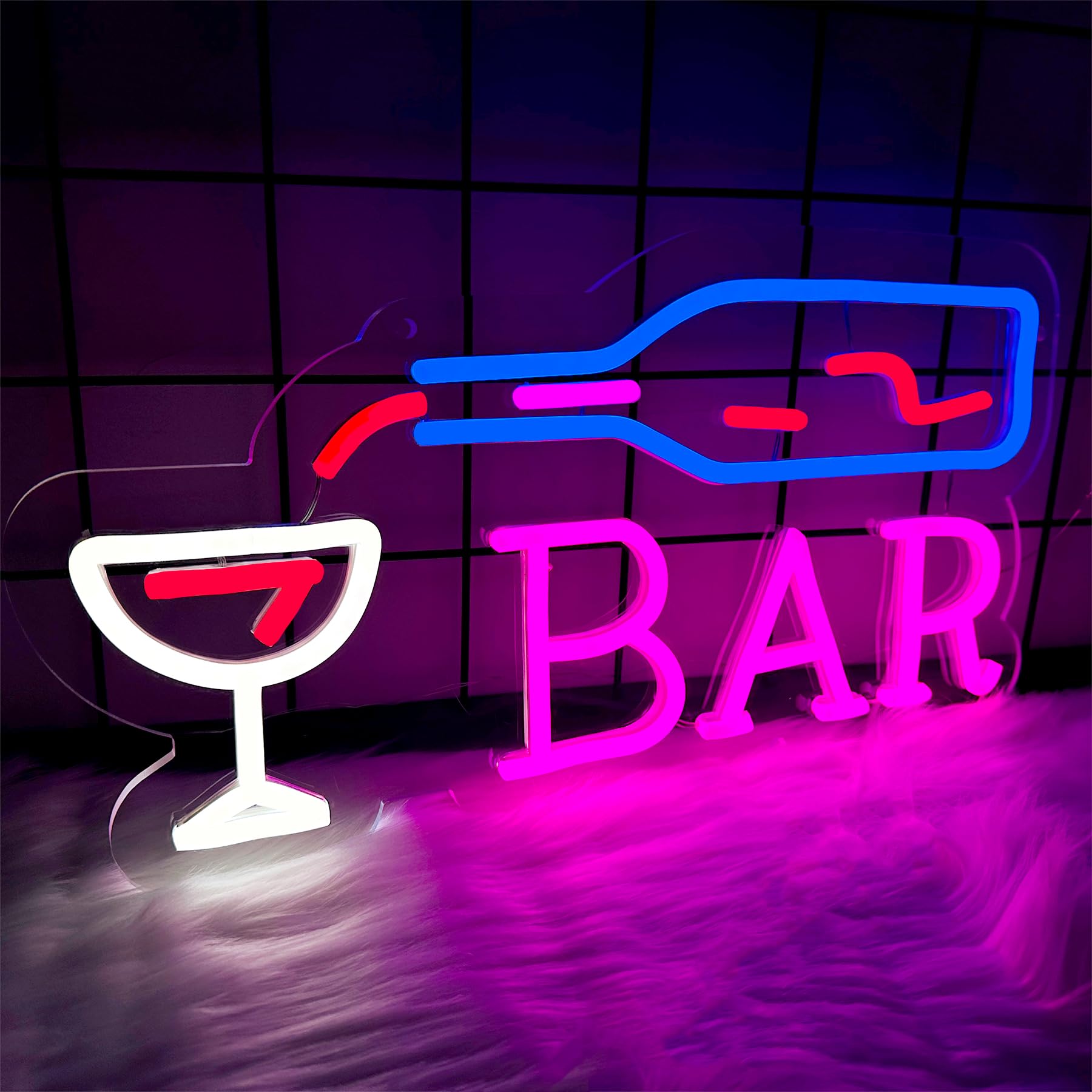 Neon Bar Signs, LED Bar Lights Neon Signs for Man Cave Decor, USB Powered Cocktail Neon Lights with Switch, Neon Beer Signs for Home Bar, Store, Club, Bistro, Party