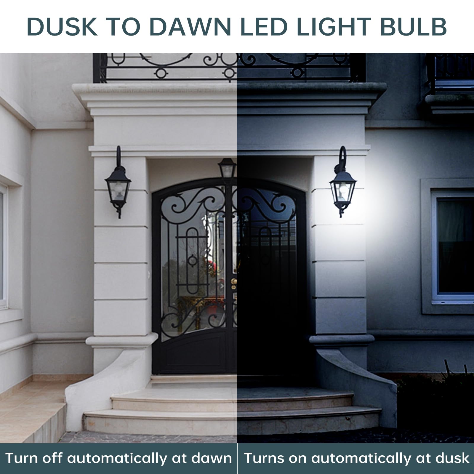 Boxlood Dusk To Dawn Led Outdoor Light Bulb, 12W Supper Bright A19 Dusk To Dawn Light Bulbs, Auto On/Off Photocell Automatic For Indoor Outdoor, 6000K, 6 Pack