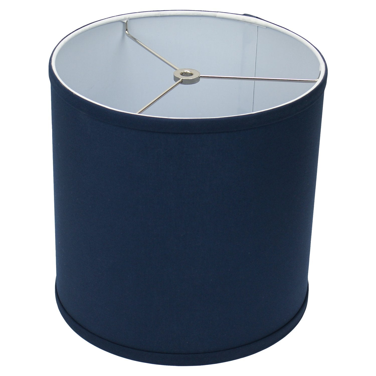FenchelShades.com 10&quot; Top Diameter x 10&quot; Bottom Diameter 10&quot; Height Fabric Drum Lampshade Spider Attachment (Linen Navy Blue)