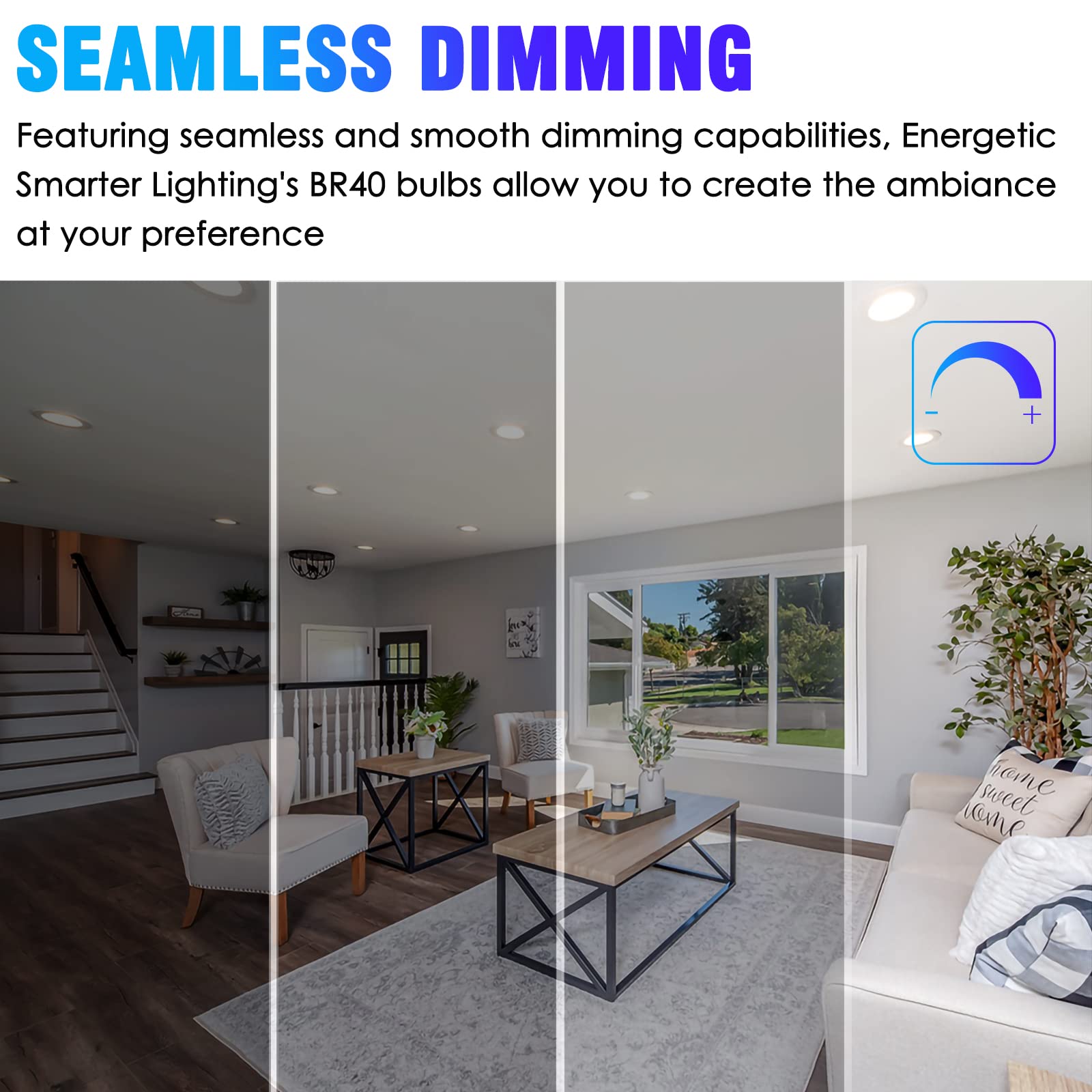 ENERGETIC SMARTER LIGHTING BR40 LED Recessed Light Bulbs, 14W Dimmable, 1600 Lumens, Warm White 3000K, 6 Pack