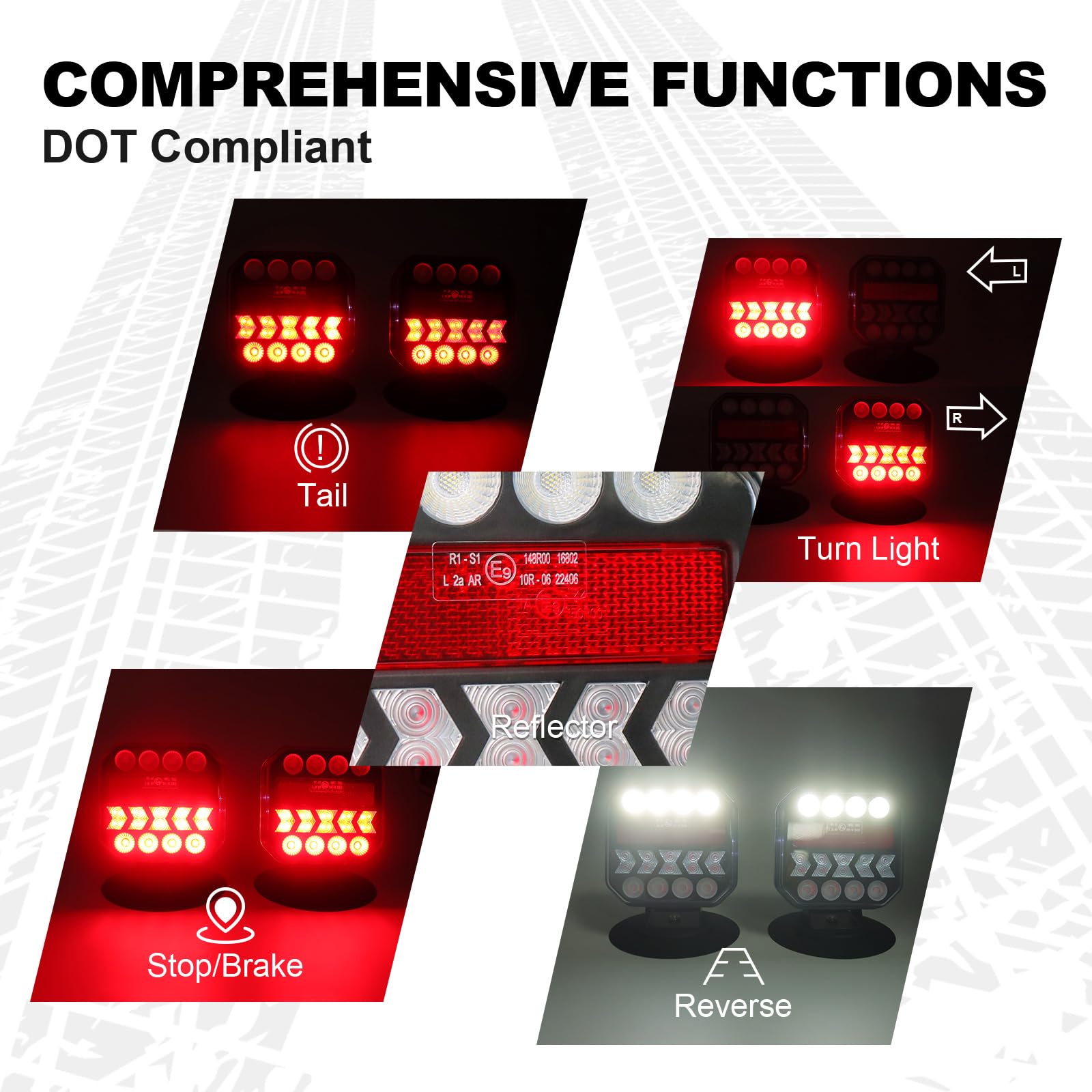 NeaLia Wireless Magnetic LED Trailer Lights - 110° Rotatable, Rechargeable, IP67 Waterproof for Towing Trucks, RVs, Campers, Boats