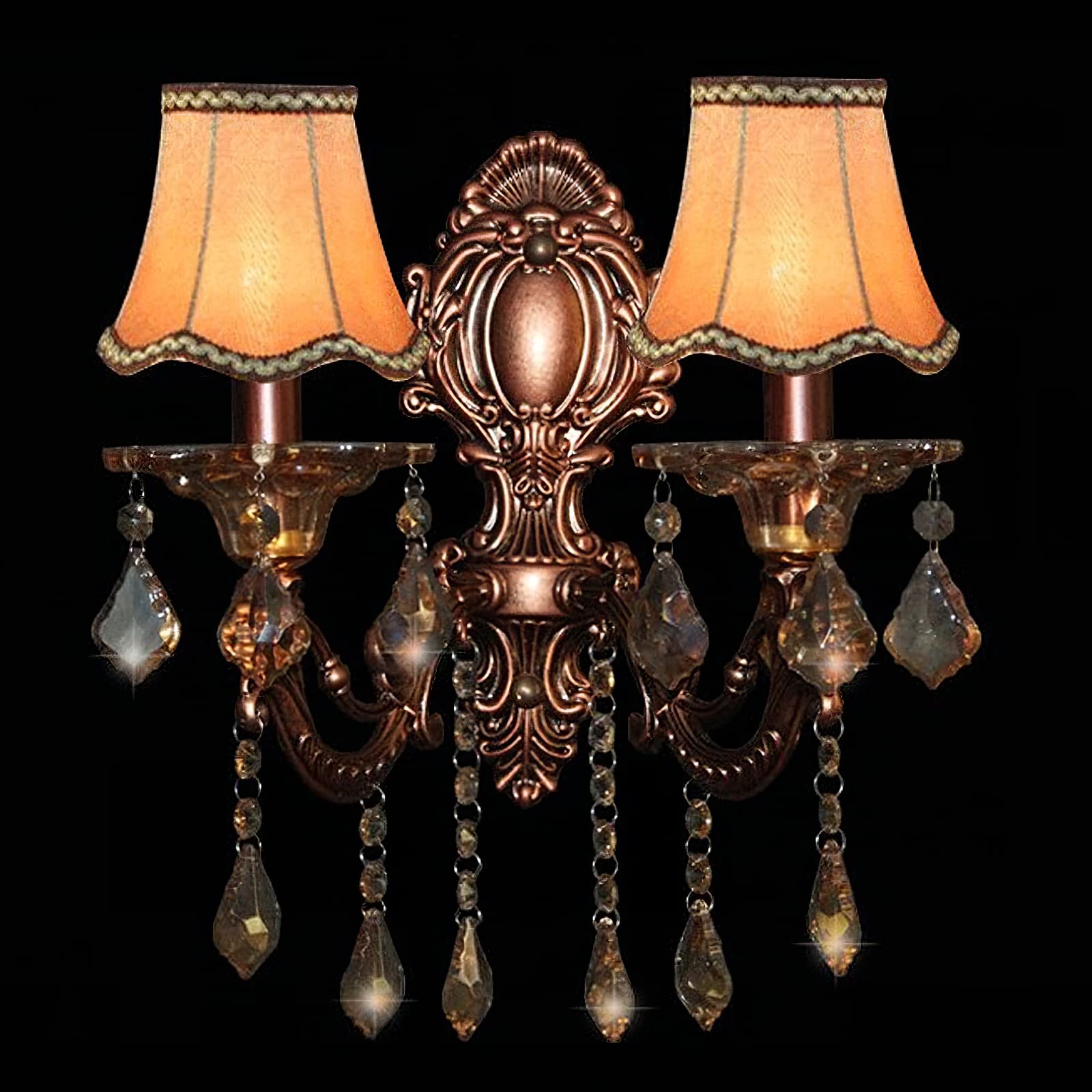 Fuloon Modern European Style Clip On Droplight Wall Lamp Candle Chandelier Lamp Shade 6 pcs Set (Coffee)