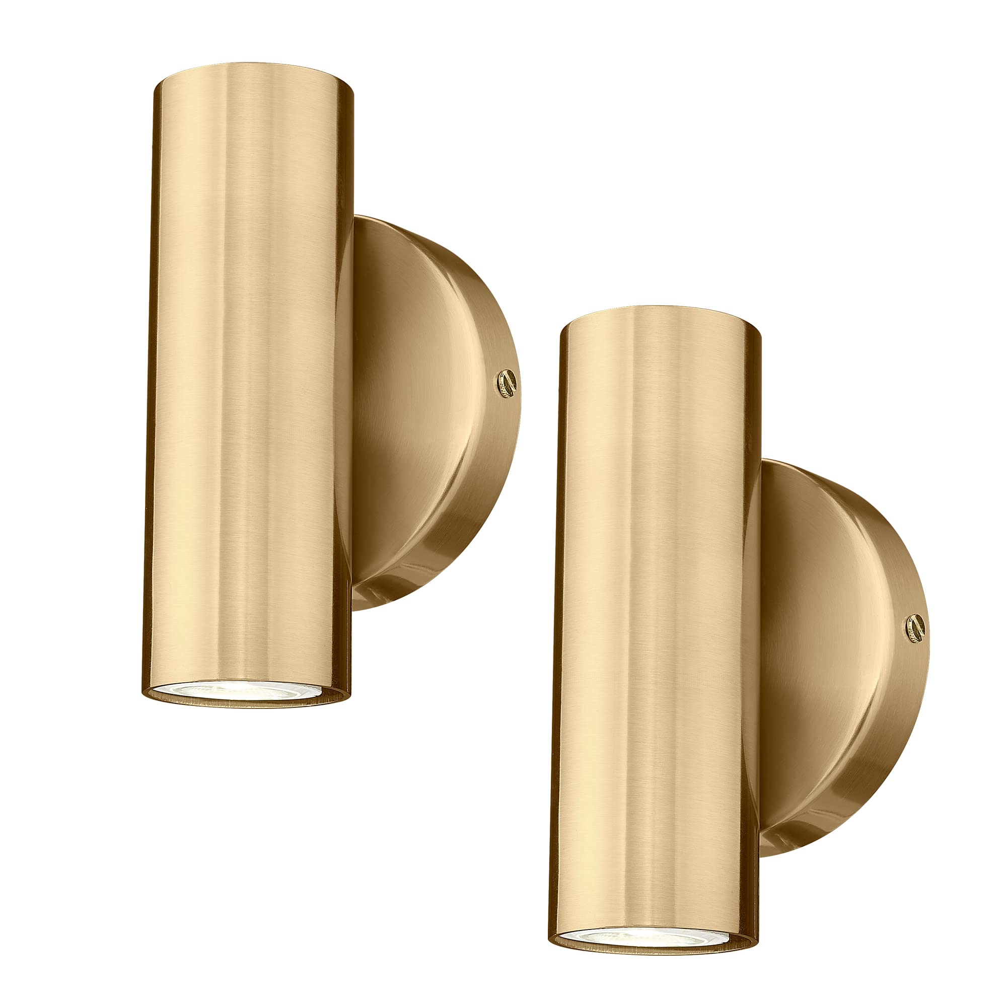 Cargifak 2-Light Wall Light, Brass Gold Wall Sconce, Indoor Up And Down Wall Lamp For Bedroom Bathroom Stair Entryway (2 Pack),
