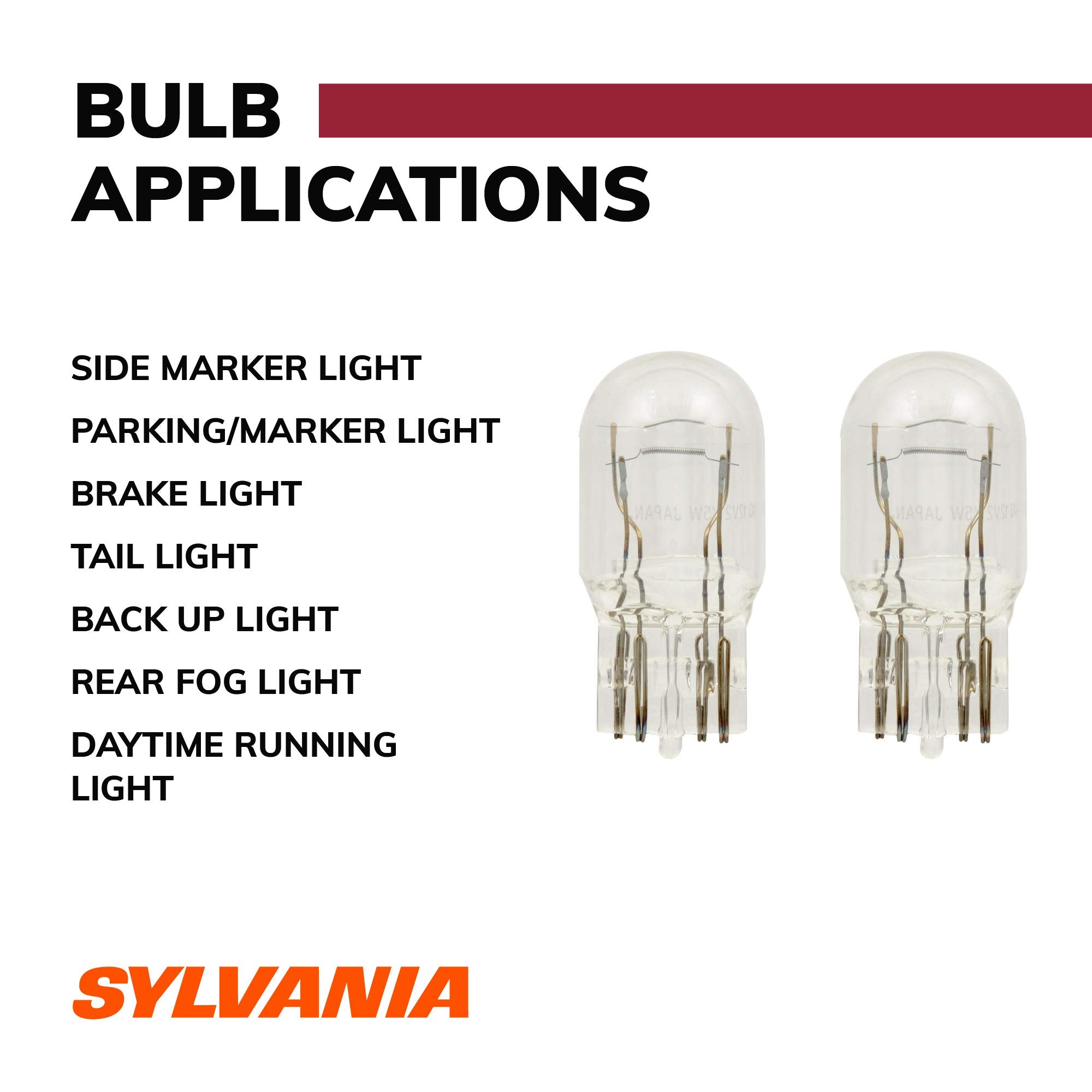 SYLVANIA 7443 Long Life Miniature Bulbs - Ideal for Daytime Running Lights & Reverse Lights - 2 Pack