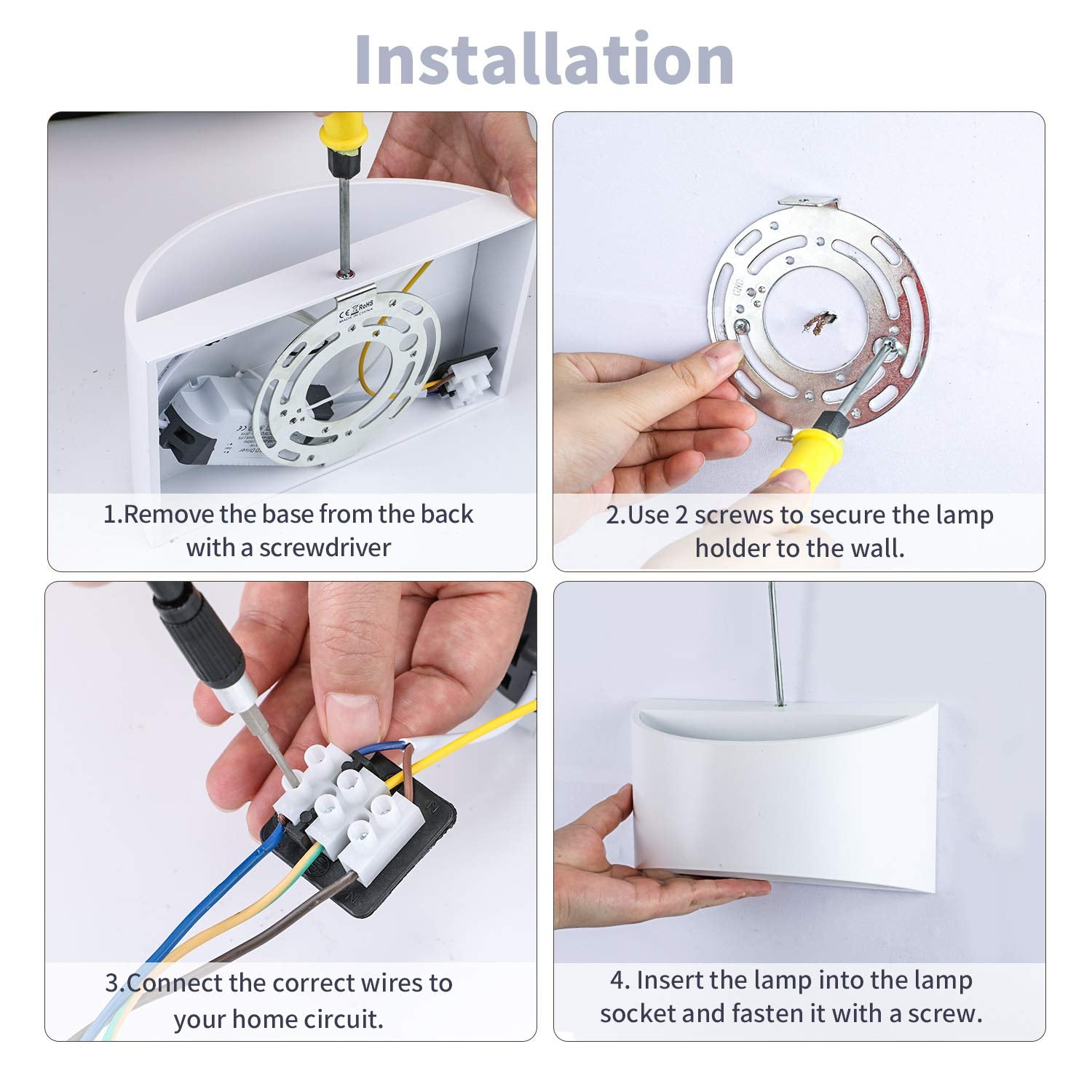Lightess Indoor Led Wall Lamp 12W Dimmable Up Down Wall Light For Living Room Bedroom Hallway Staircase Cool White