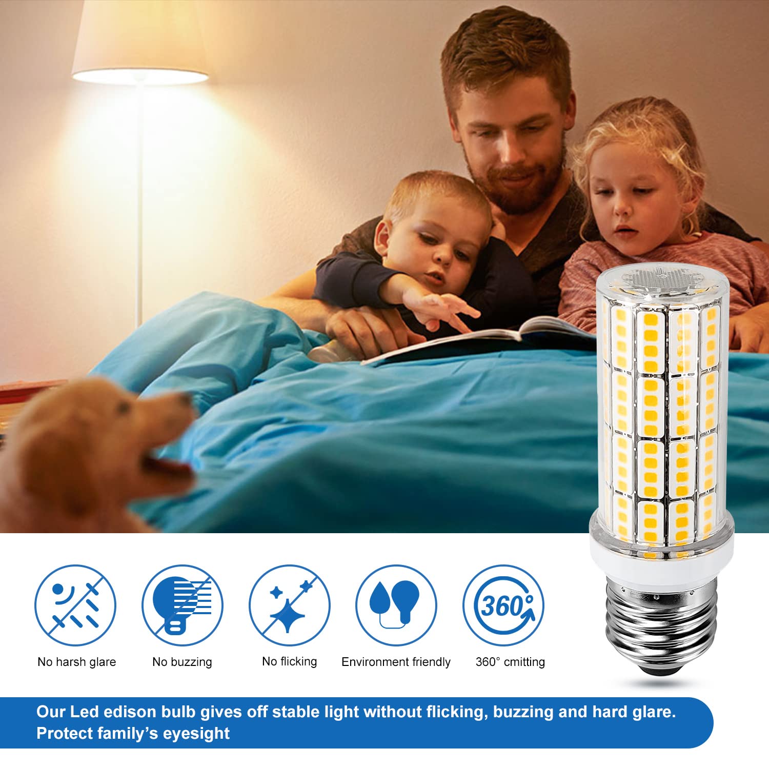 Riuvao 20W Led Light Bulbs, 2500 Lumen, 3000K Warm White, Waterproof, E