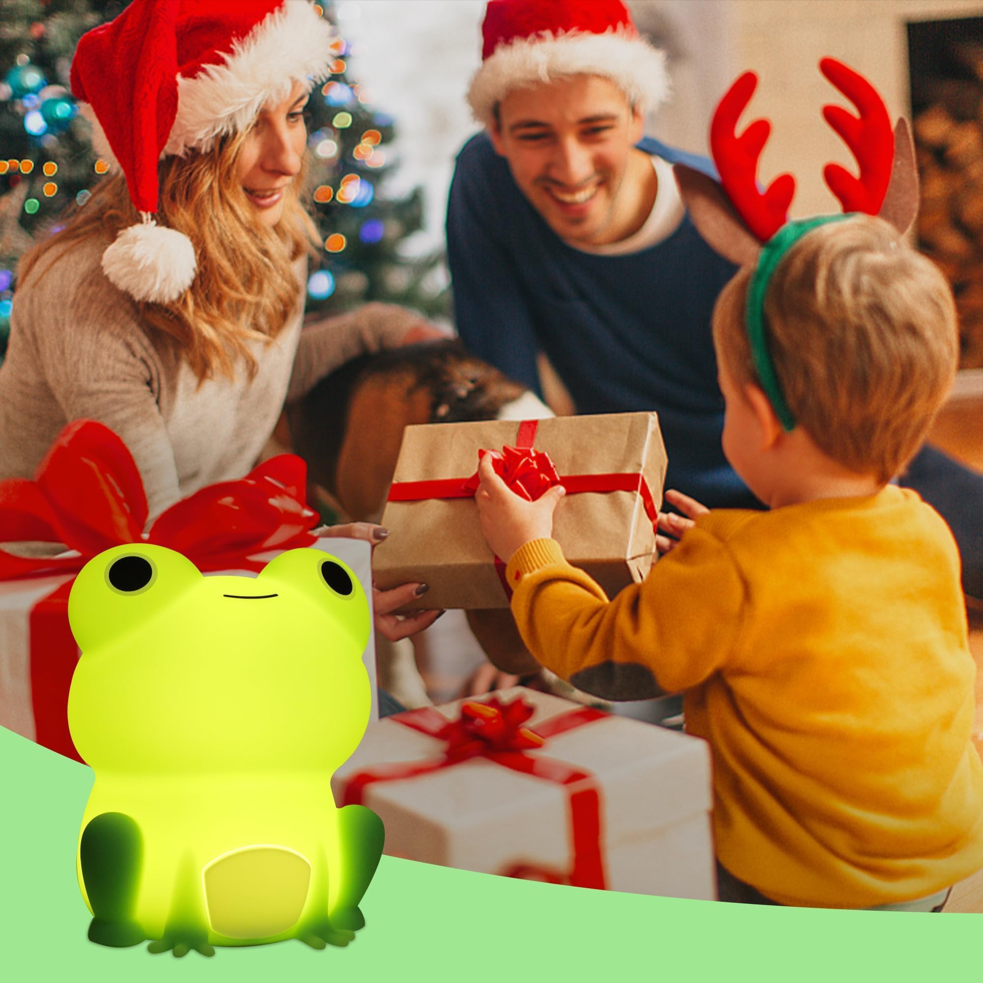 Attivolife Cute Frog Night Light For Kid  Squishy Animal Silicone Lamp  Rechargeable Portable And Dimmable Touch Control  Best Bedroom Bedside Decor Christmas Birthday Gift For Boy Girl Toddler