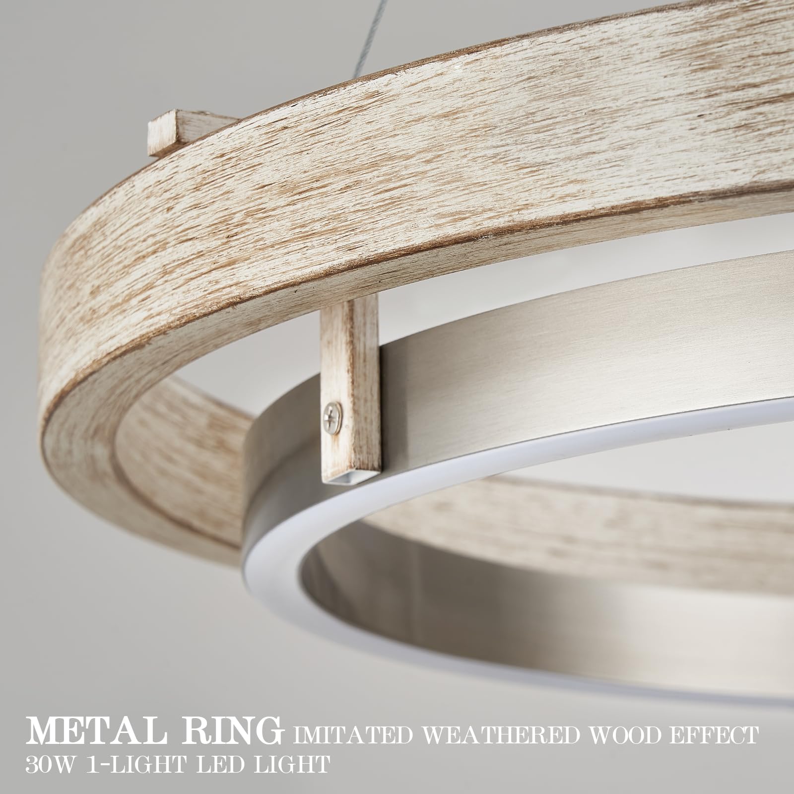 Led Ring Chandelier Weathered Wood Nickel Chandelier Dimmable Round Foyer Chandeliers Light Farmhouse Circular Chandeliers For D