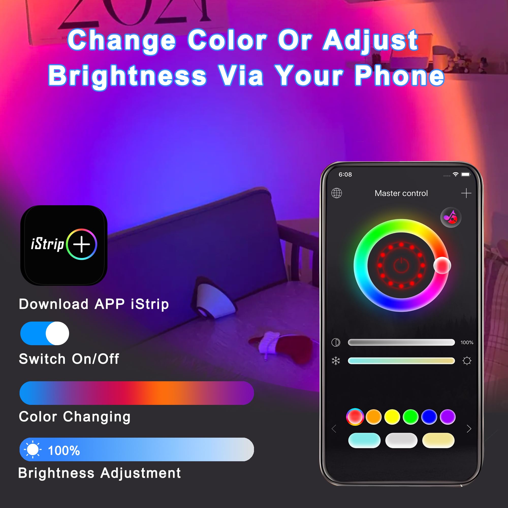 QST EXPRESS Sunset Lamp Projector, Multicolor Changed Night Light with Remote,APP Control, 360Rotation for Party, Bedroom Decor,