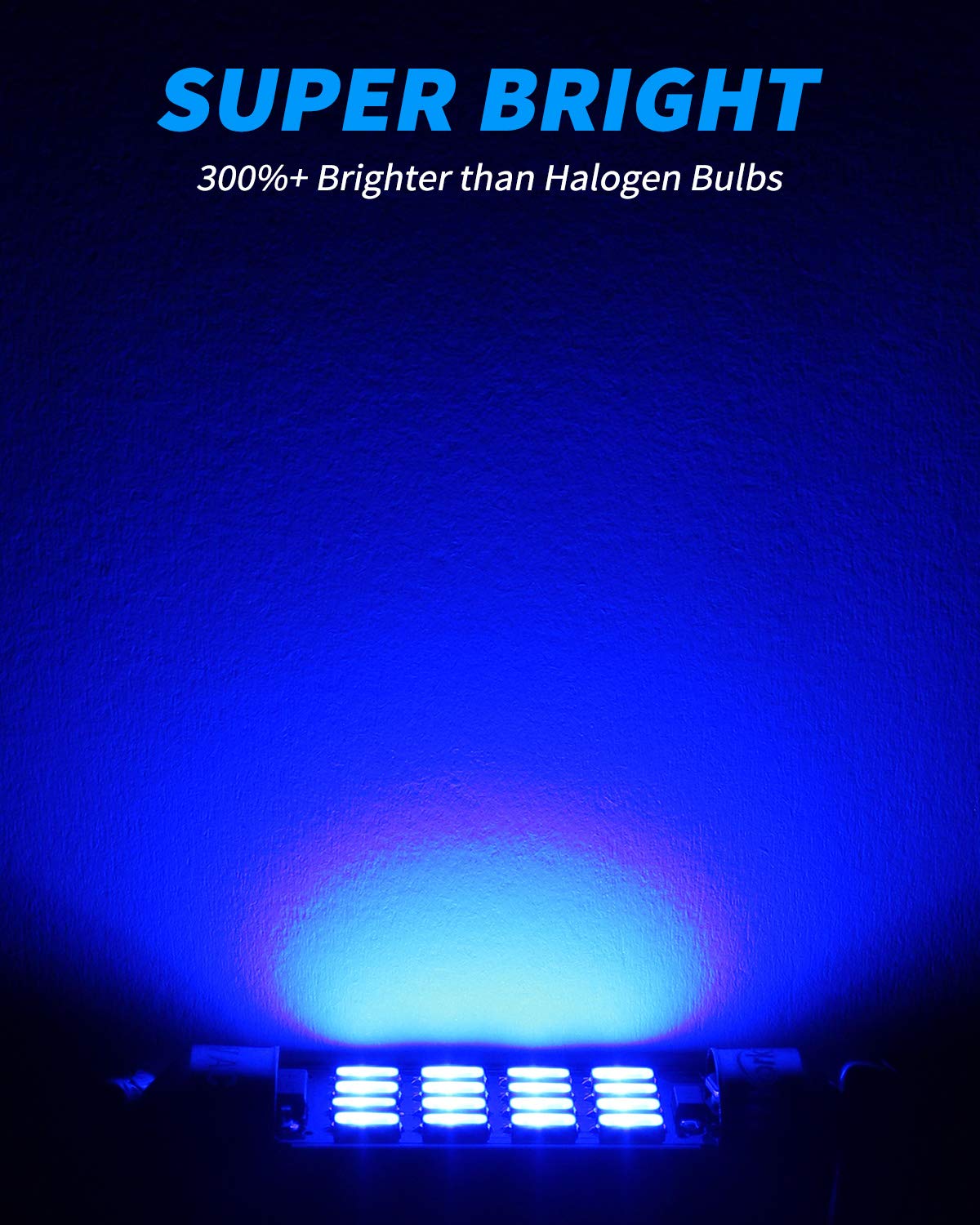 Yorkim Super Bright 578 Festoon Led Bulb Blue 16-Smd 4014 Chipset 212-2 Dome Light Led, 41Mm 42Mm Led Bulb Canbus Error Free, Le