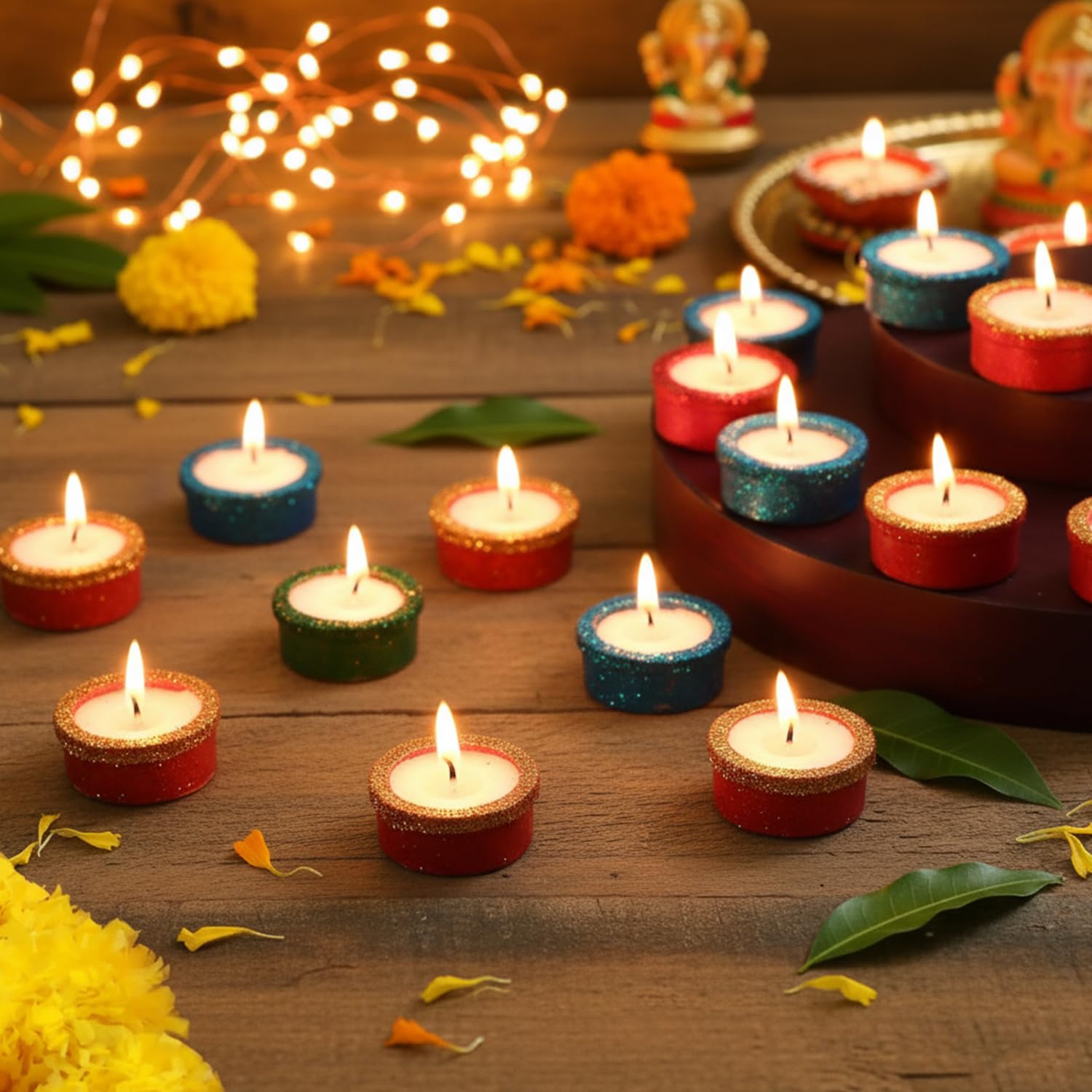 Tied Ribbons Clay Diya Set Of 20 | Handmade Terracotta Diyas For Indian Pooja Puja Oil Diya Lamp For Mandir  Temple  Indian Gift Items - Pongal Decorations For Home