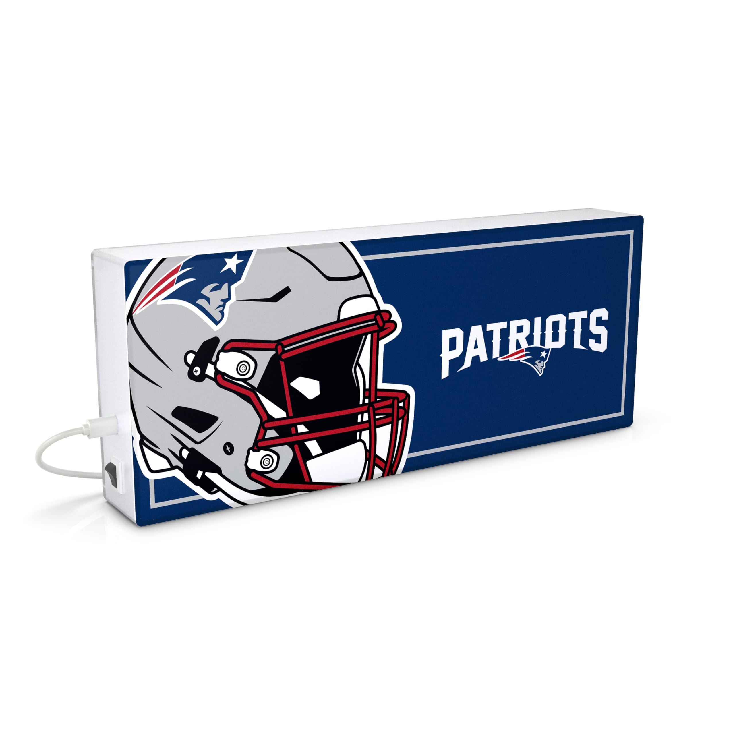 SOAR NFL LED Ambience Light Box: Elevate Your Space with Officially Licensed Wall D  cor, New England Patriots