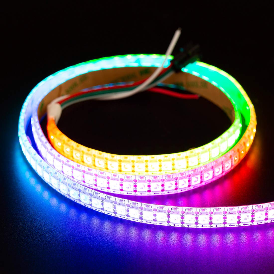 BTF-LIGHTING RGBW LED Strip, SK6812, 3.3ft, 144 LEDs, IP65, White PCB, RGB + Natural White