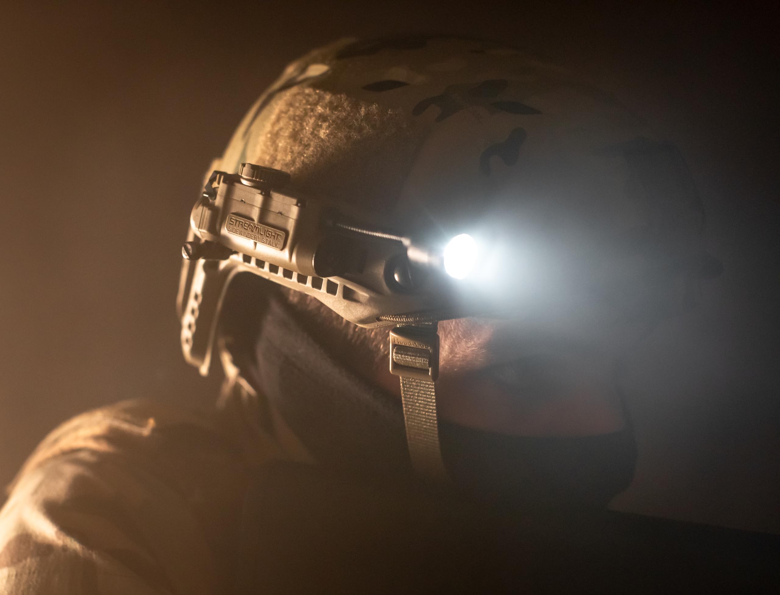 Streamlight 14308 Sidewinder Stalk 76-Lumen Tactical Helmet Lightwith Flexible Stalk, Includes Batteries, Helmet Clip, E-Mount, Coyote