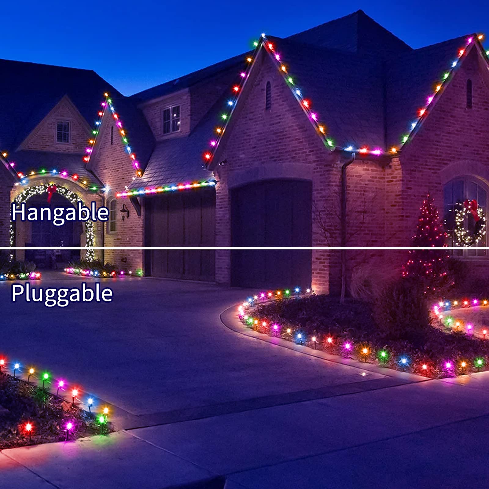 Brightown C9 Christmas String Lights - 20 LED Outdoor Pathway Lights, 25.7Ft, Multicolor, Waterproof, Model GY-C-50.6-U-B1