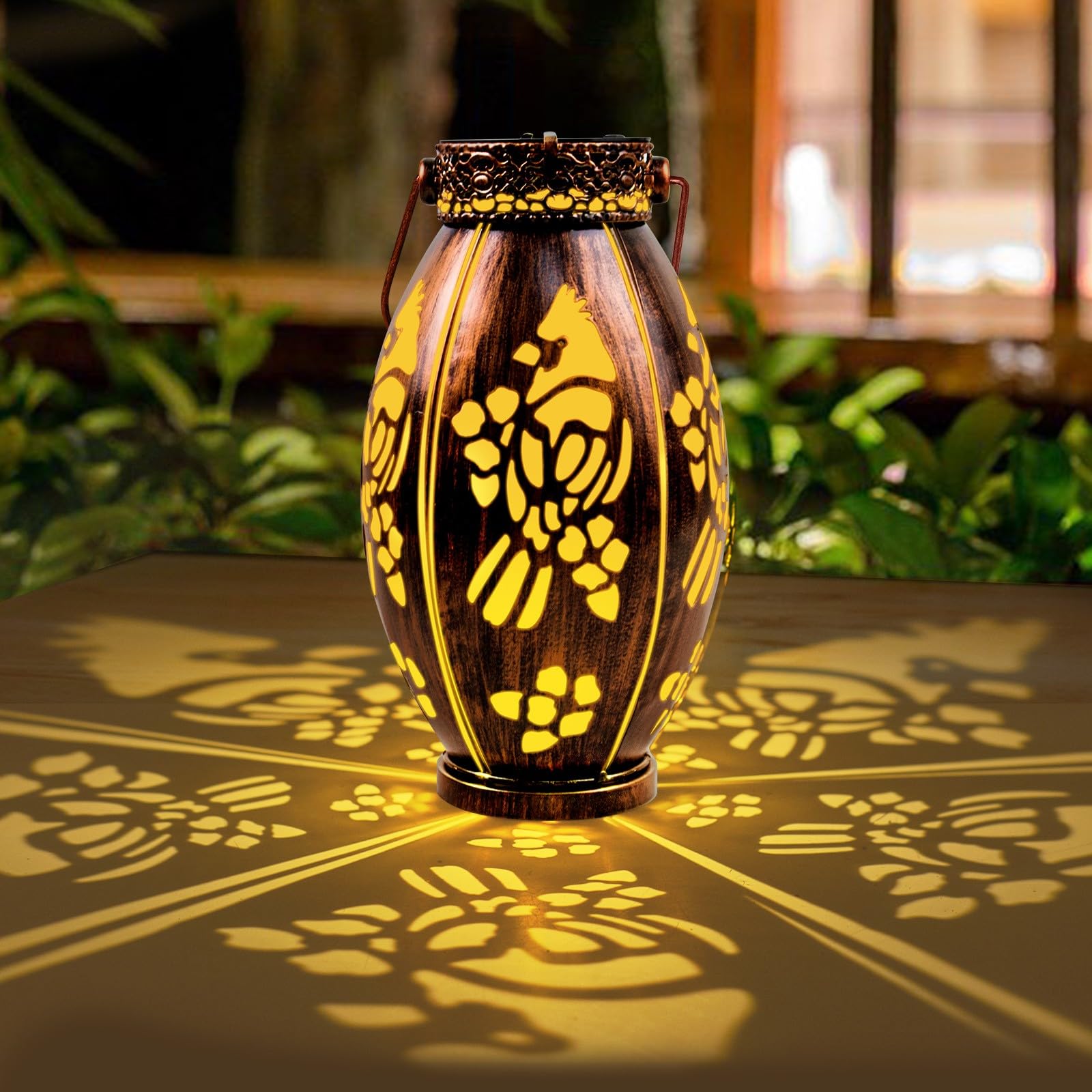 pearlstar 2 Pack Cardinal Solar Lanterns Outdoor Hanging Light Waterproof, Birthday Gifts for Women Mom Men,Decorative Metal Sol