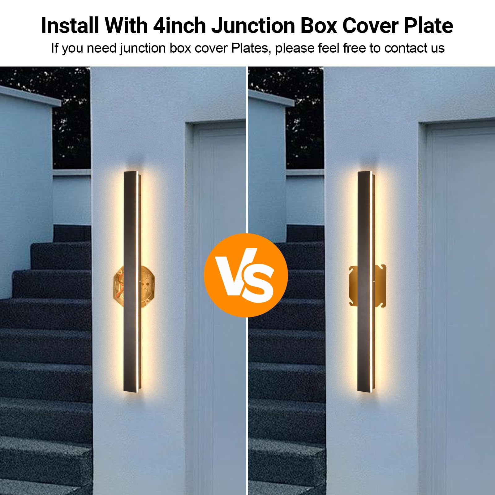 Sjiguangz 39 Inch Modern Outdoor Wall Lights  3Cct Color Selectable Outdoor Wall Sconce With Remote Control  Ip65 Waterproof Exterior Linear Wall Led Light For House Garage 3000K-6000K