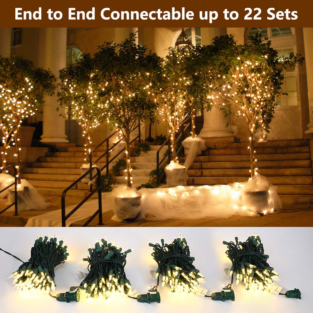 Brizled Mini Christmas Lights, 100 LED String Light, 33ft, UL Certified, Warm White, Energy Saving Fairy Light for Indoor & Outdoor Use