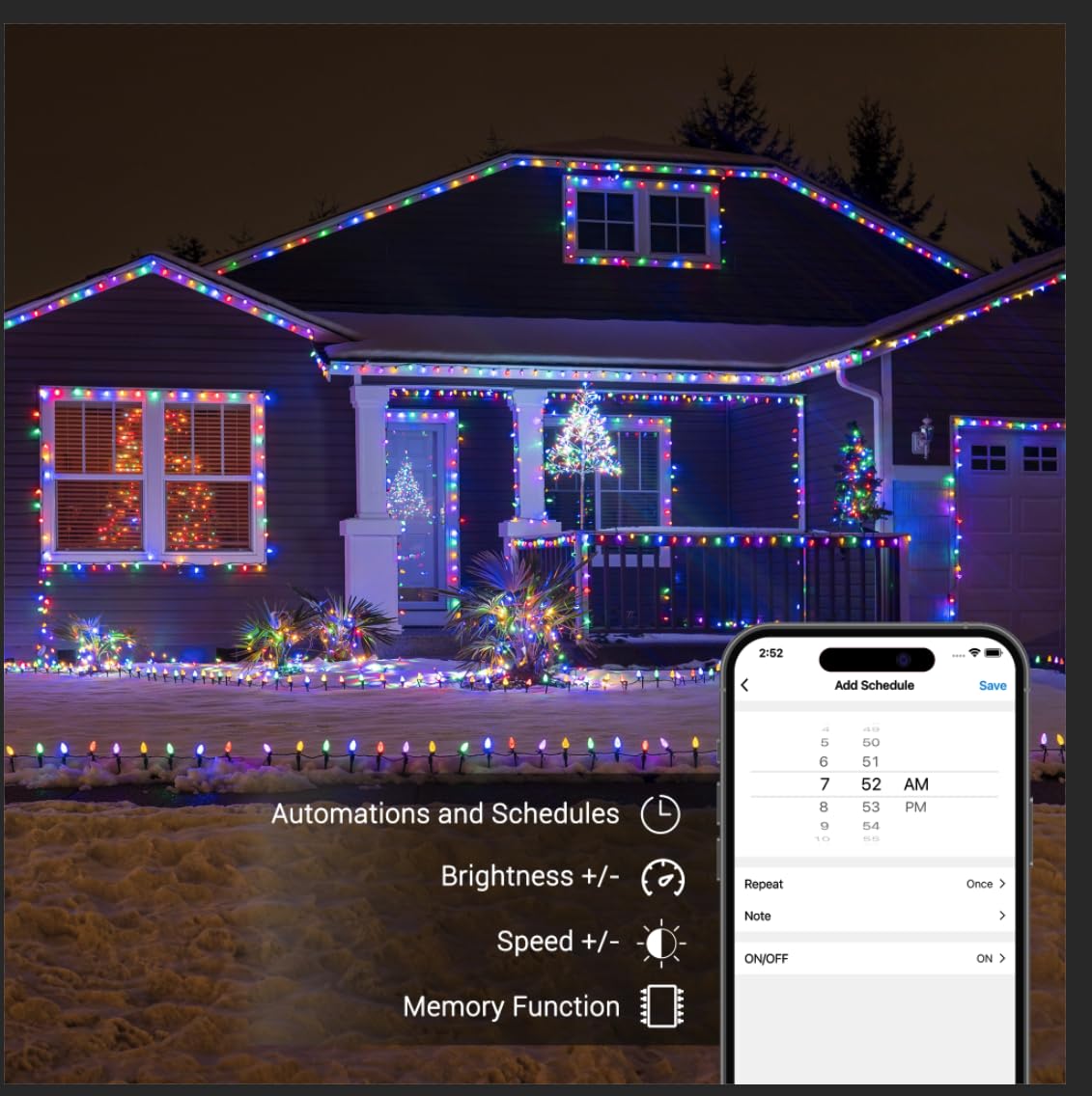 Brizled Smart C9 Christmas Lights, 39FT 60 LED RGB, WiFi App Control, Compatible with Alexa/Google Home, Indoor/Outdoor Decor