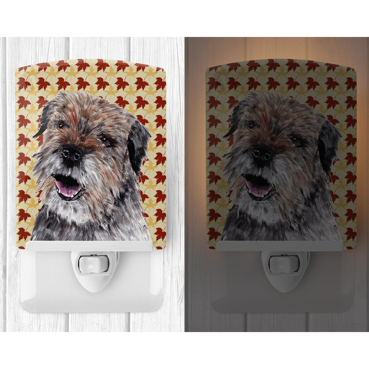 Carolines Treasures Ceramic Night Light, Border Terrier Design, UL-Certified, 6x4x3in, Multicolor, Model SC9543CNL