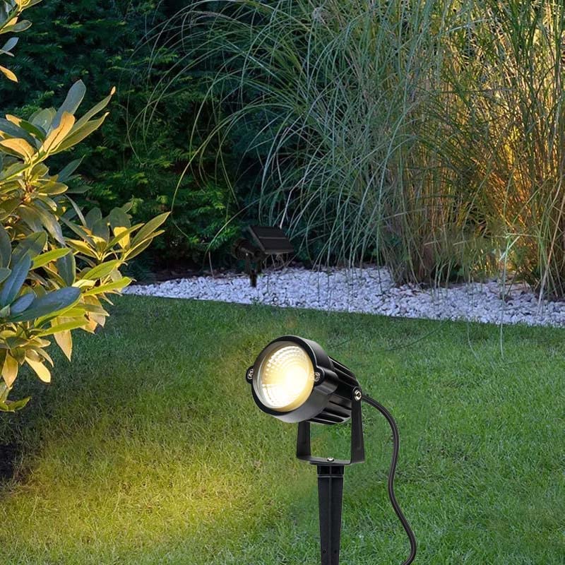Warm White Spot Lights, Led Landscape Lighting Lights 5W 3000K Outdoor Spotlights Yard Spot Lights With Spiked Stand Waterproof Spotlight For Garden Yard House Lawn Decoration Us 3-Plug (4 Lights)