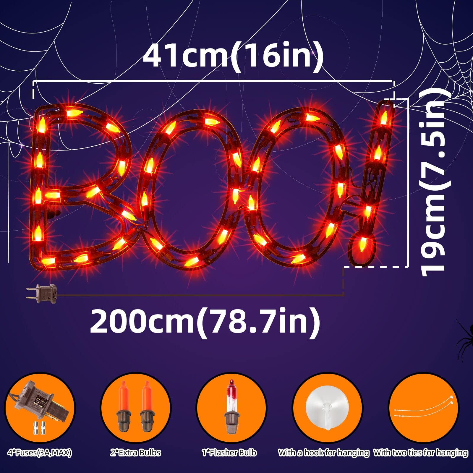Lamphome 16 Halloween Decorations Window Silhouette Holiday Displays  Light Up Window Lights  Lighted Boo For Party Home Tabletop Ornaments