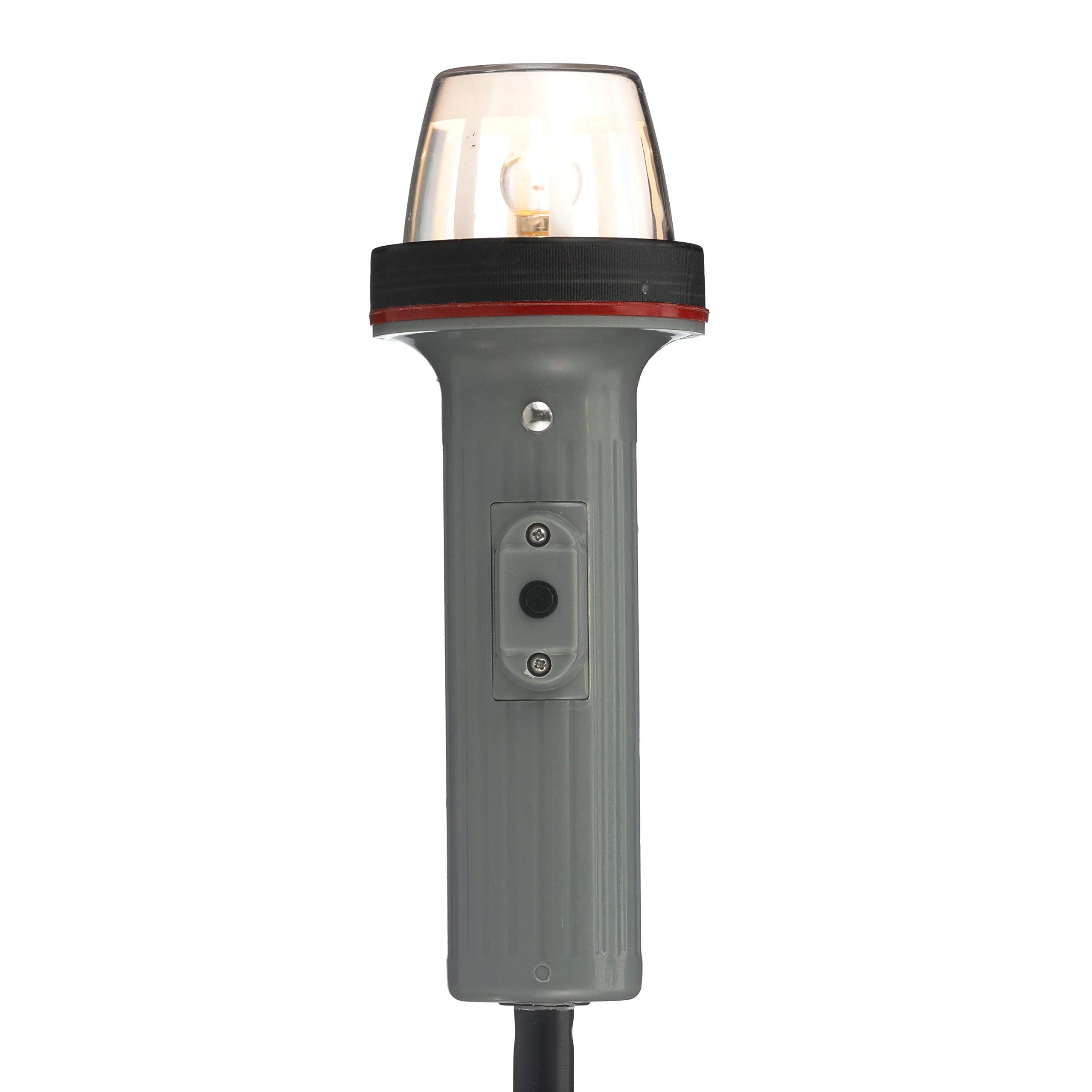 SEACHOICE Bi-Color Battery-Operated Boat Navigation Stern Light, Horizontal Clamp Mount, One Size, White, Model 06131