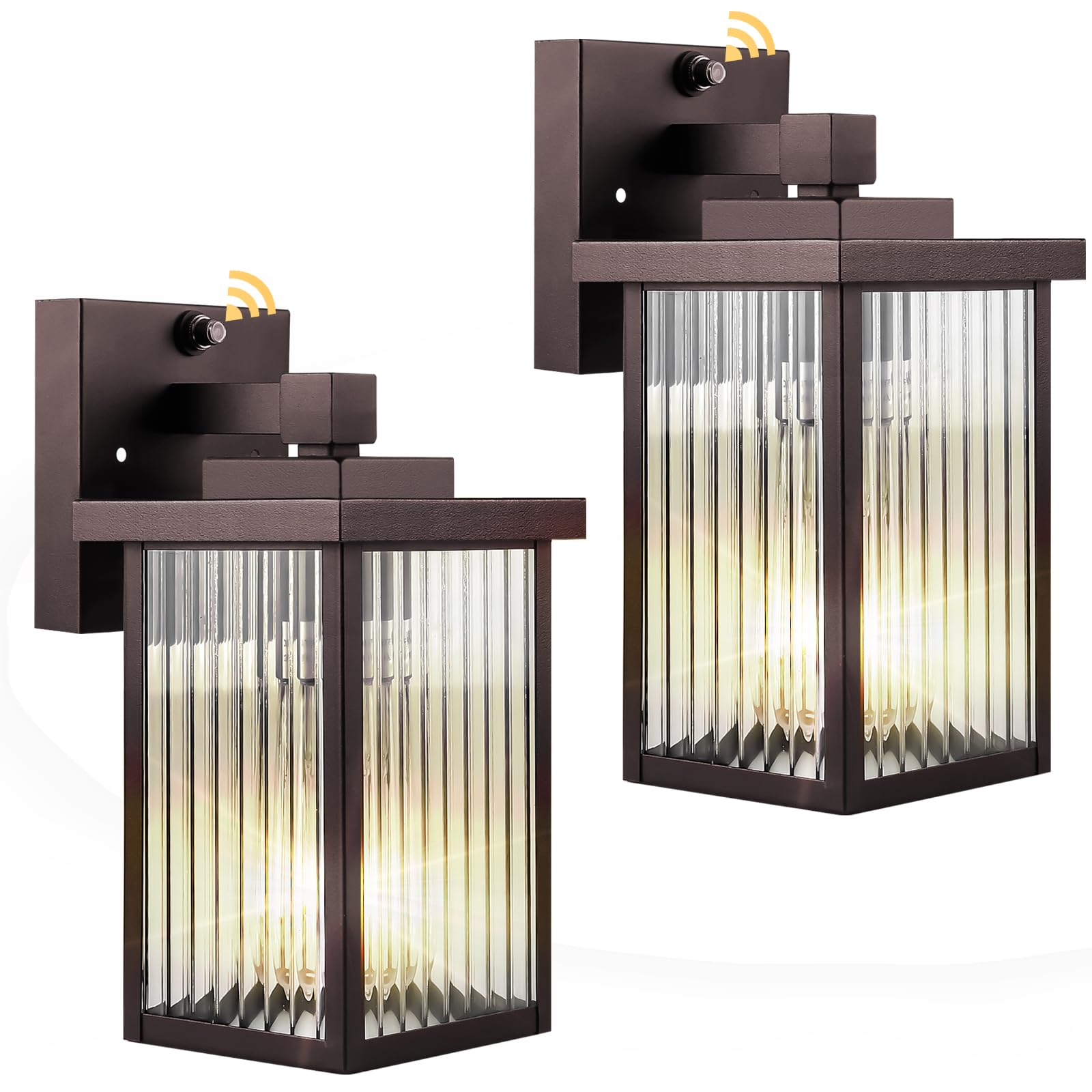 hameso Outdoor Porch Light Fixture, Waterproof Dusk to Dawn, 2 Pack, Oil-Rubbed Bronze, well-made Metal, Model G009
