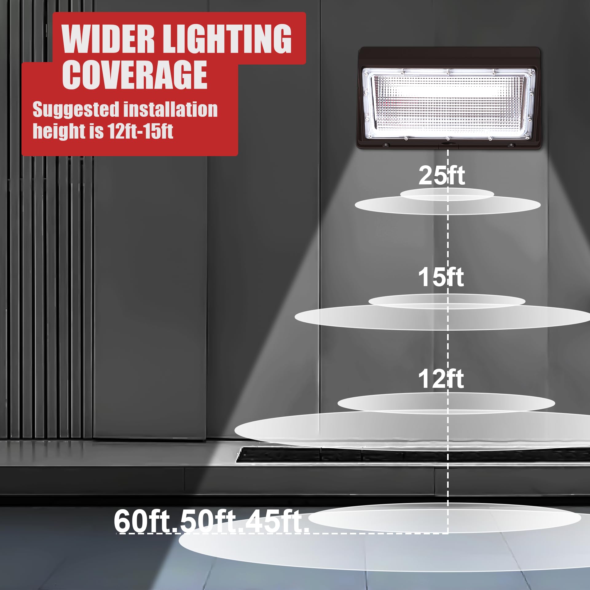 Tomourd 120W Led Wall Pack Outdoor  Super Bright Wallpack Lights  5000K Ip65 Waterproof Exterior Security Commercial Wall Mount Flood Lighting For House Building Shop 6 Pack