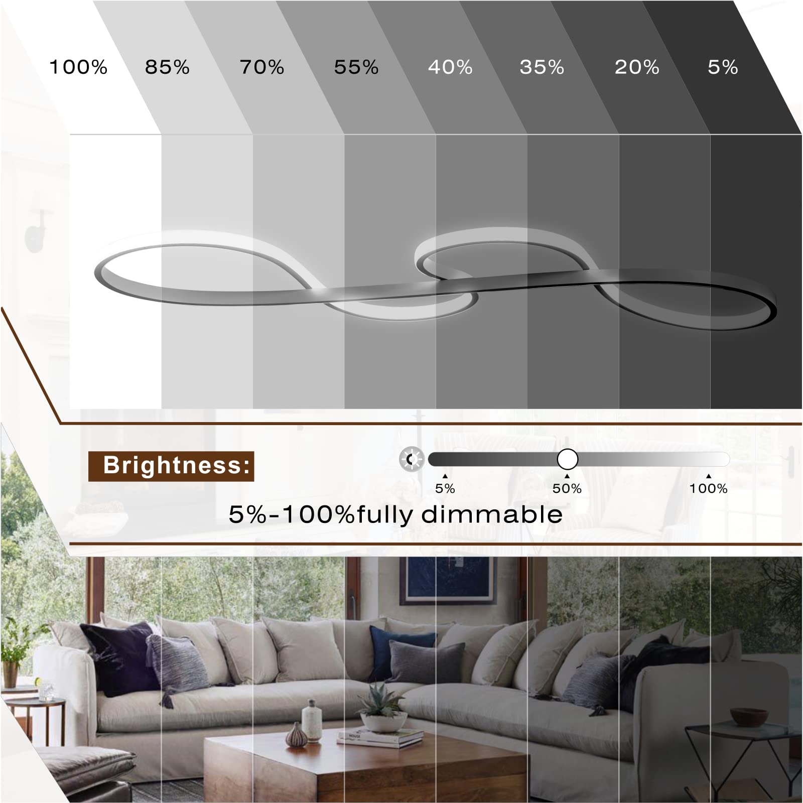 Led Pendant Lights For Kitchen Island,Dimmable Island Lights For Kitchen Modern Dining Room Chandelier Light Fixture With Remote