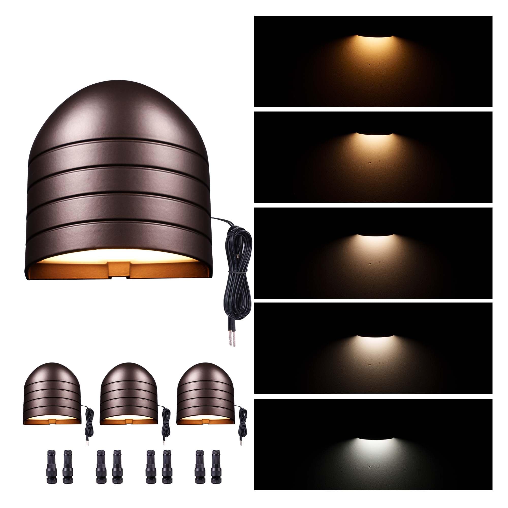 Varmtalys Low Voltage Landscape Deck Lights - Oil-Rubbed Bronze 12V Deck Lights LED Outdoor, Warm White & Cool White Adjustable,