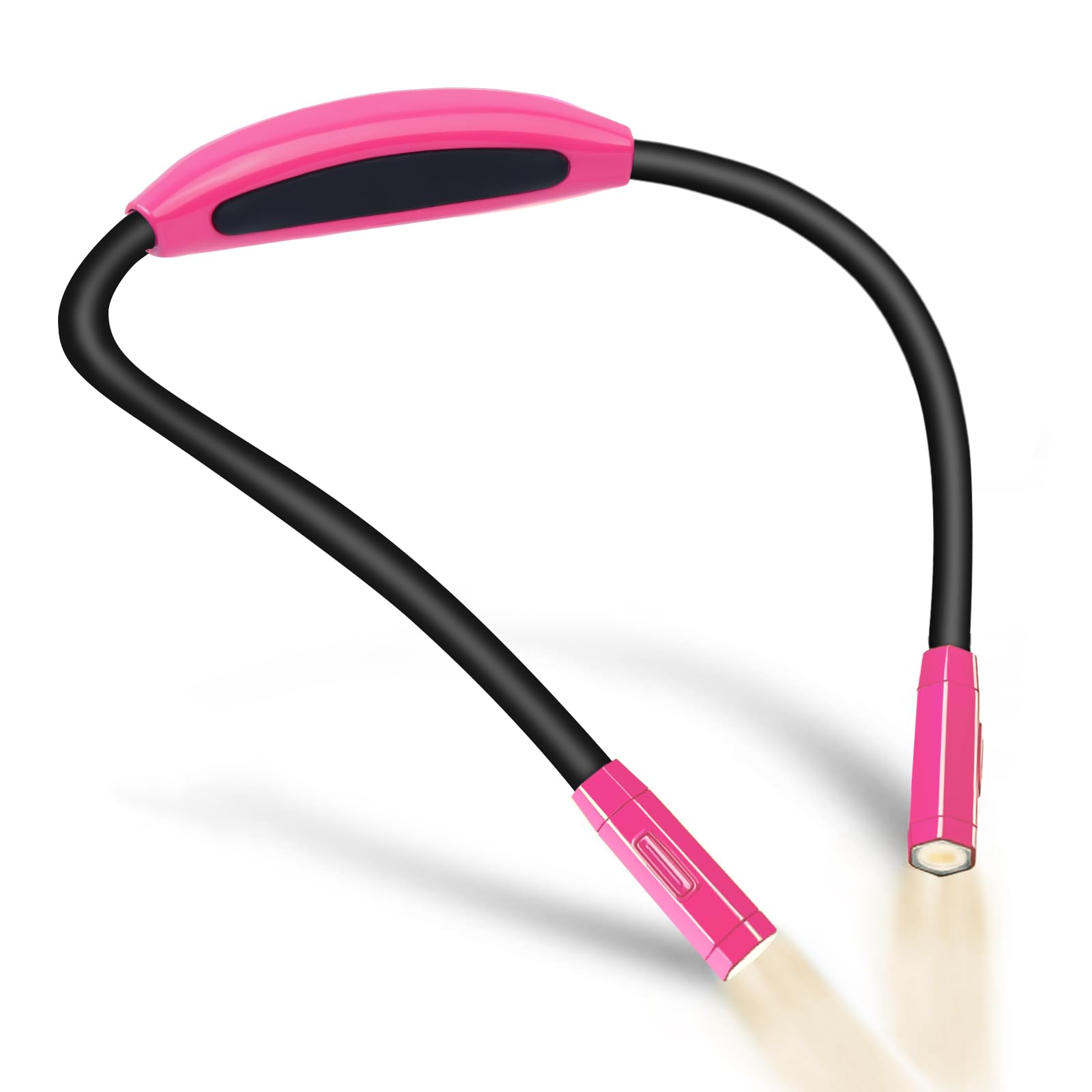 Vekkia Lightweight Neck Reading Light - 9 Brightness Levels, Rechargeable, Portable, 10.8"x3.9"x0.5", Rose Red, Ideal for Reading & Crafts